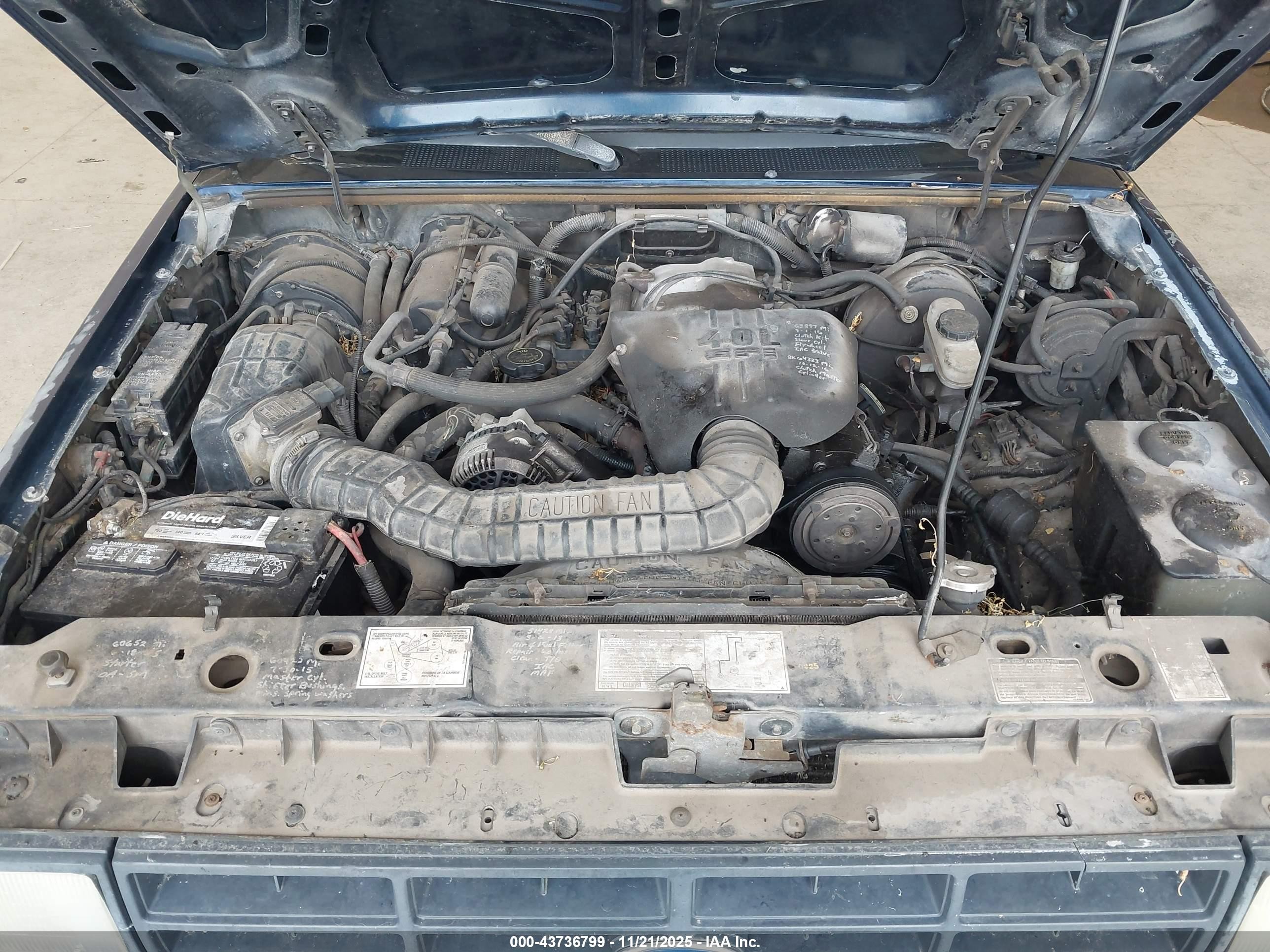 1992 Ford Ranger Super Cab Синий vin: 1FTCR14X6NTA46888