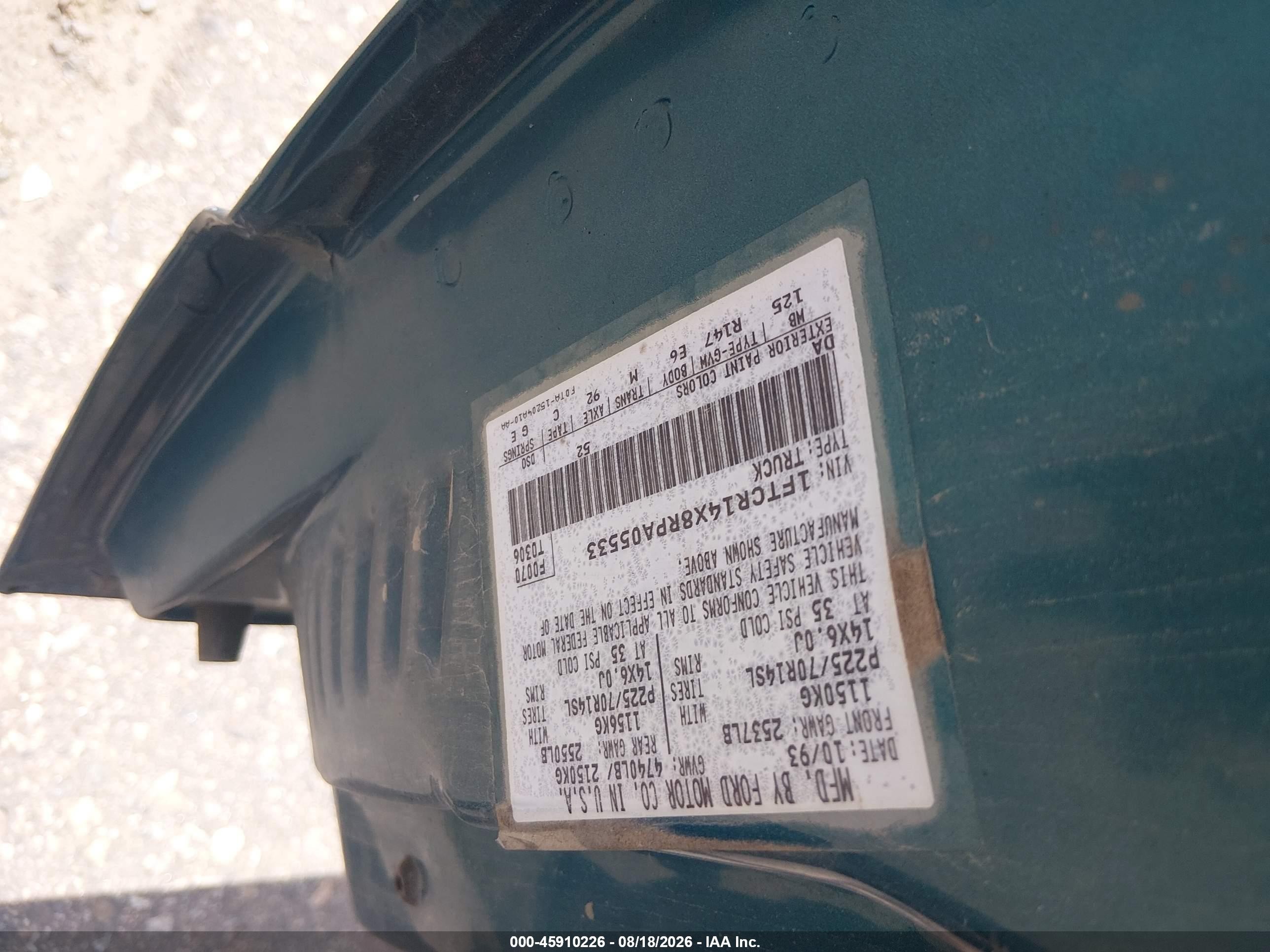 1994 Ford Ranger Super Cab Green vin: 1FTCR14X8RPA05533