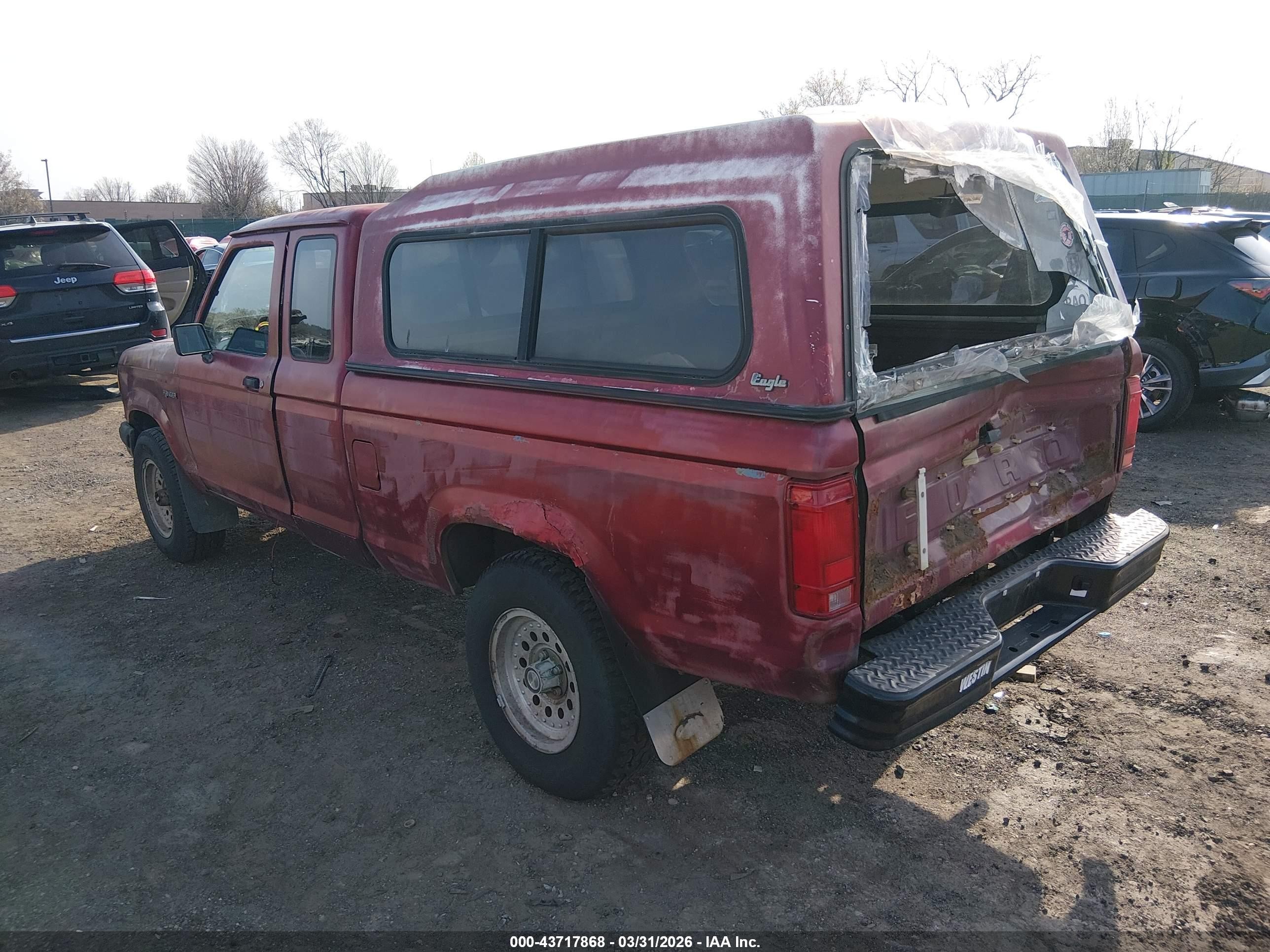 1990 Ford Ranger Super Cab Red vin: 1FTCR15T3LPA90980