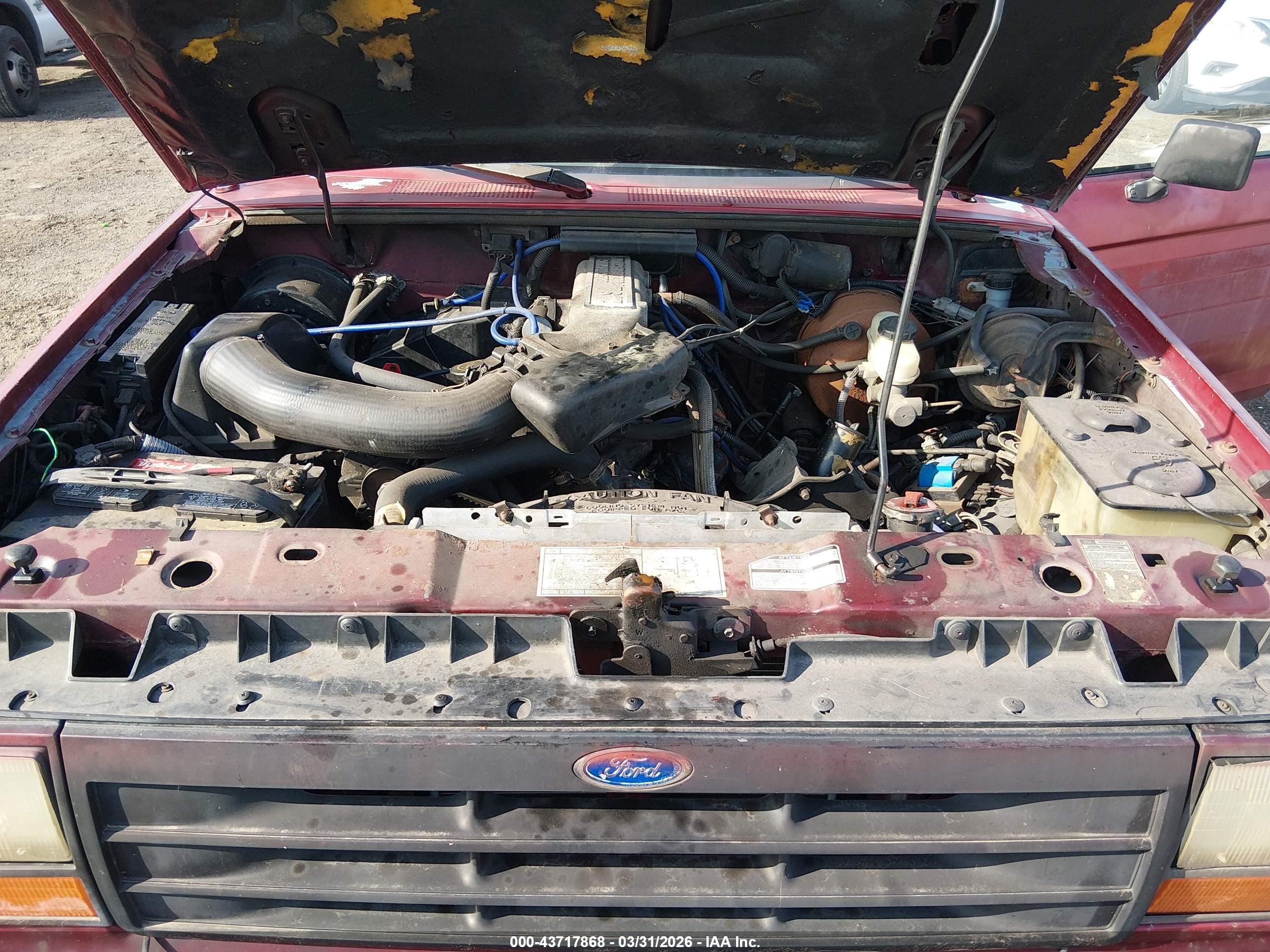 1990 Ford Ranger Super Cab Red vin: 1FTCR15T3LPA90980