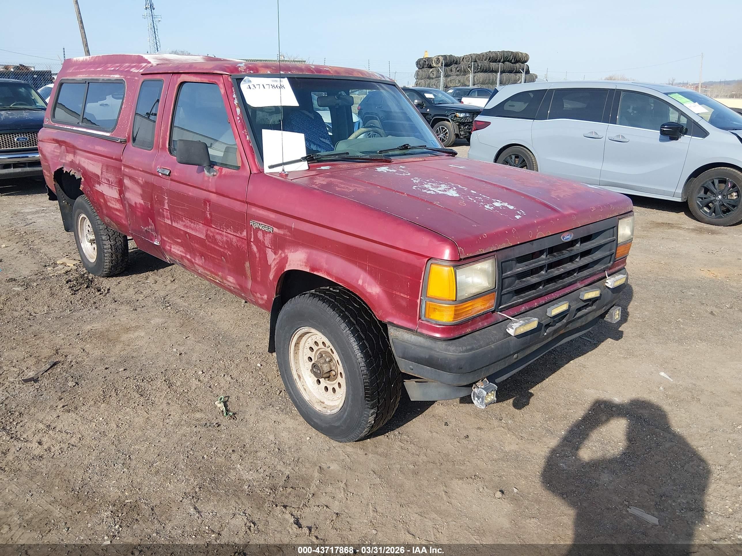1990 Ford Ranger Super Cab Red vin: 1FTCR15T3LPA90980