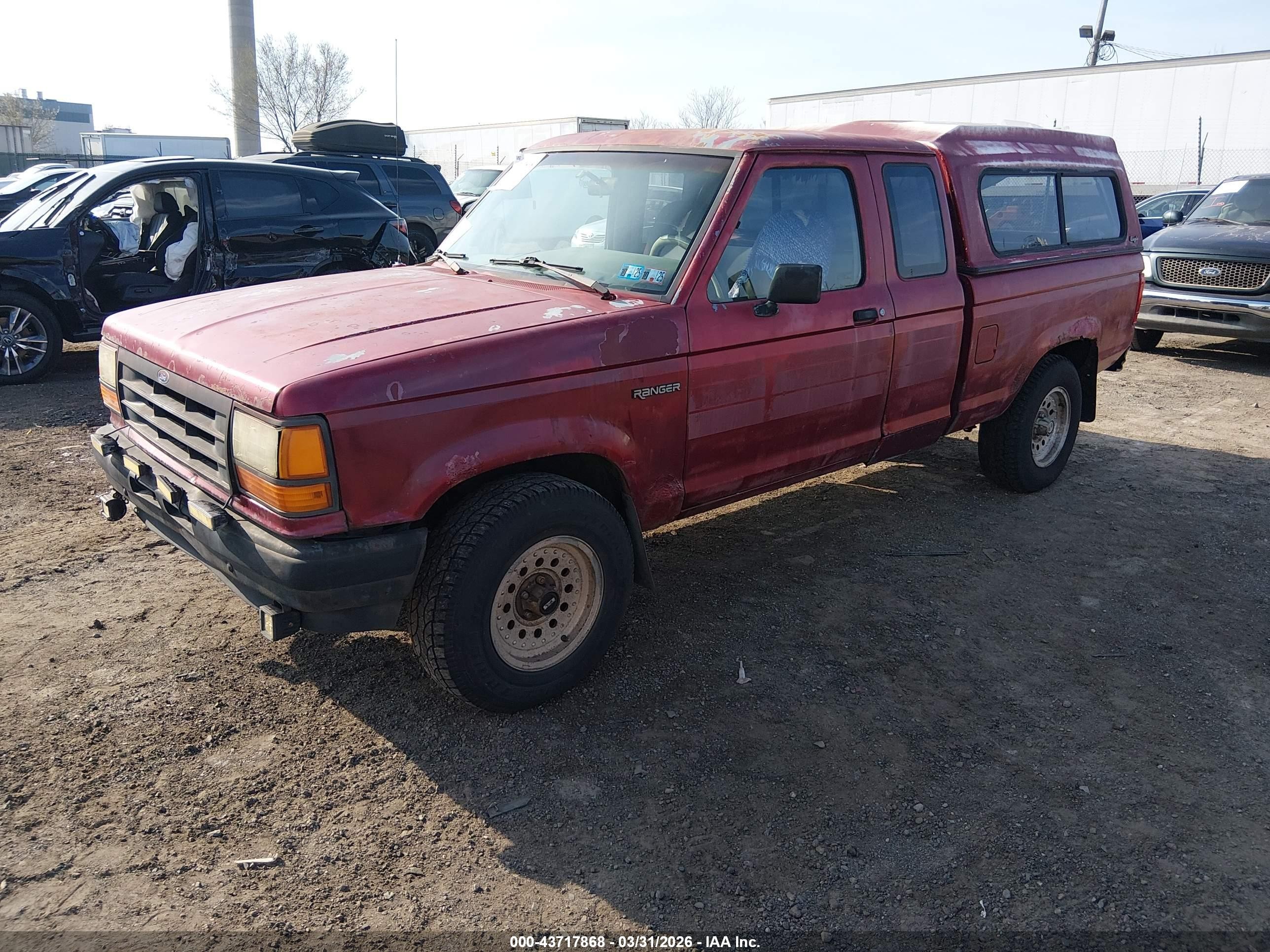 1990 Ford Ranger Super Cab Red vin: 1FTCR15T3LPA90980