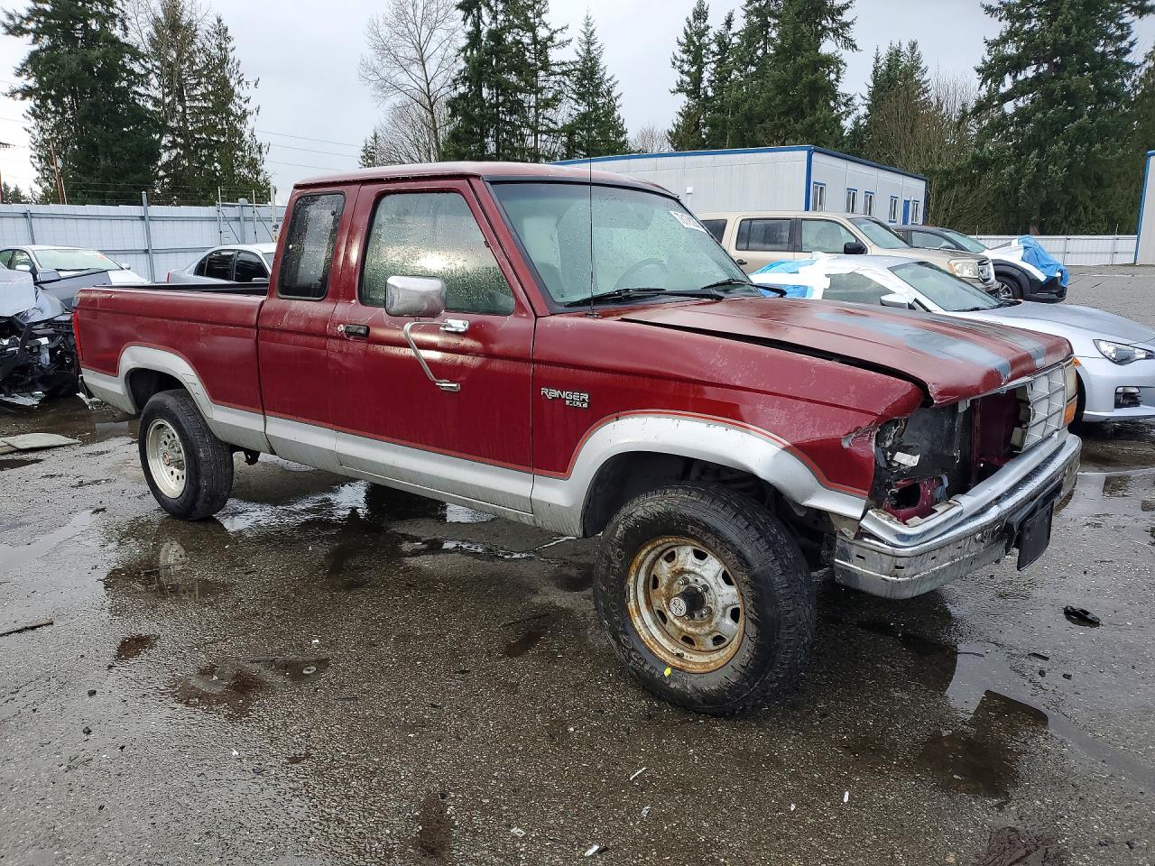 1989 Ford Ranger Super Cab Red vin: 1FTCR15T4KPB51557