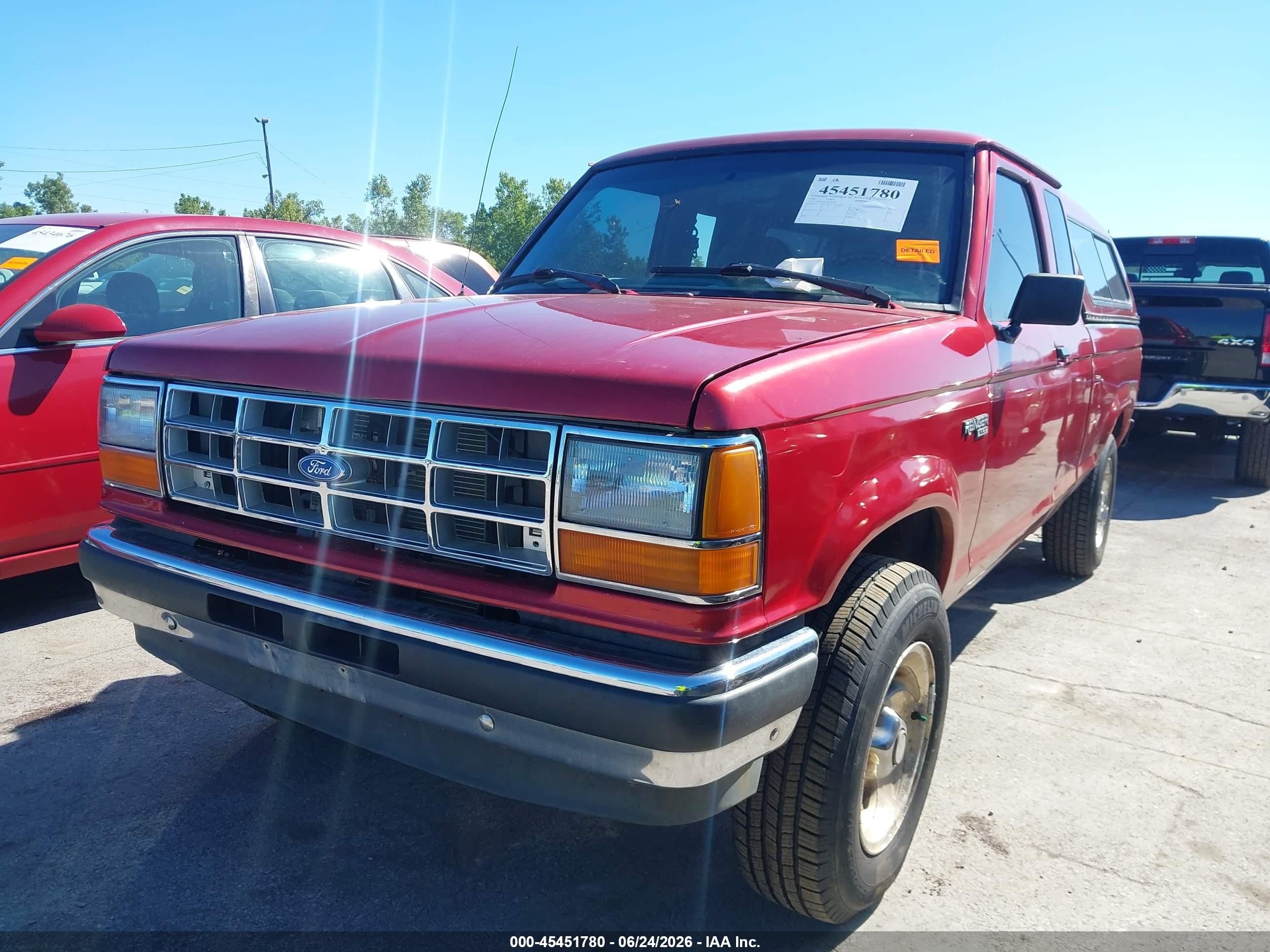 1992 Ford Ranger Super Cab Red vin: 1FTCR15X0NPA66108