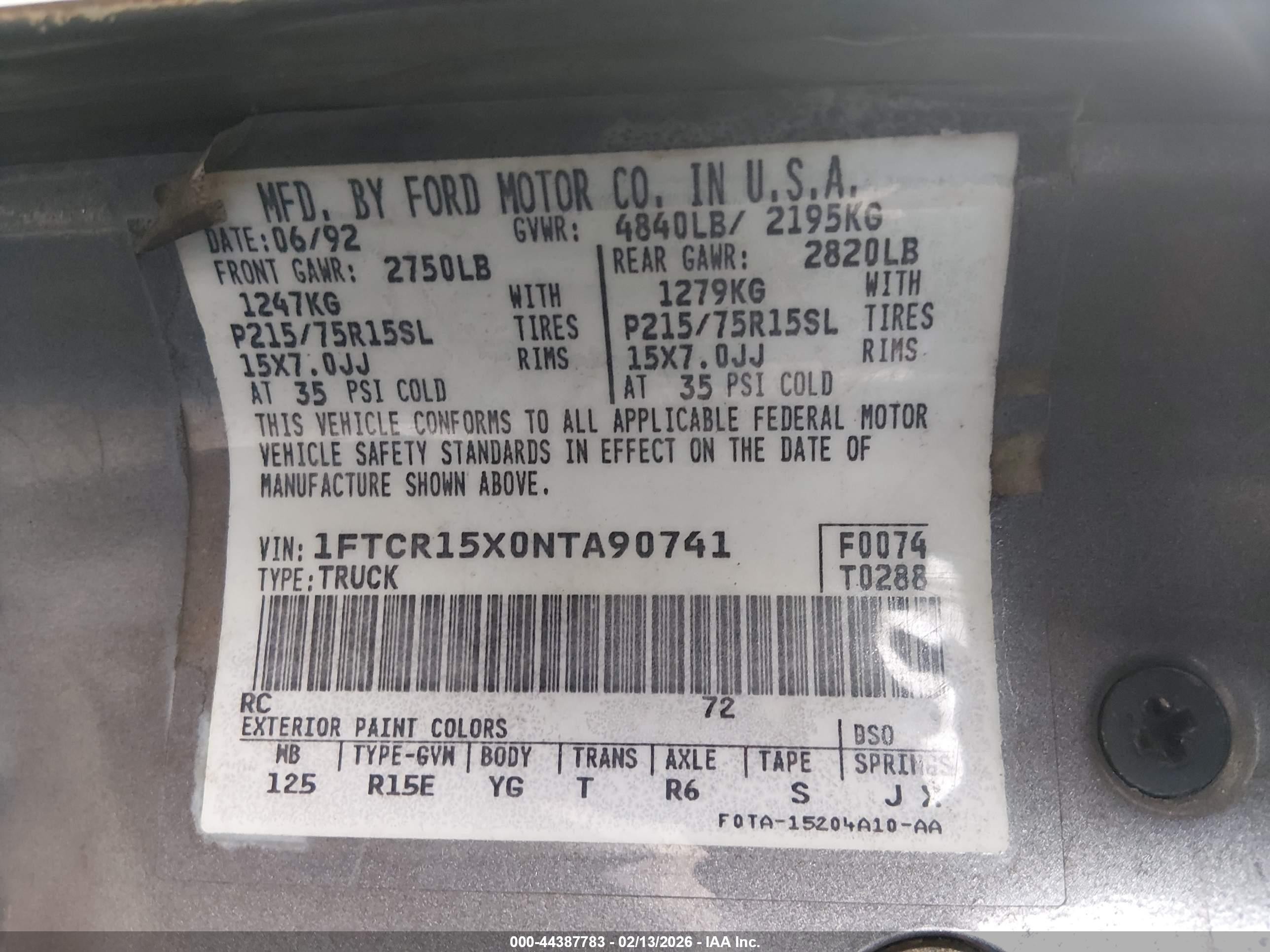 1992 Ford Ranger Super Cab Gray vin: 1FTCR15X0NTA90741