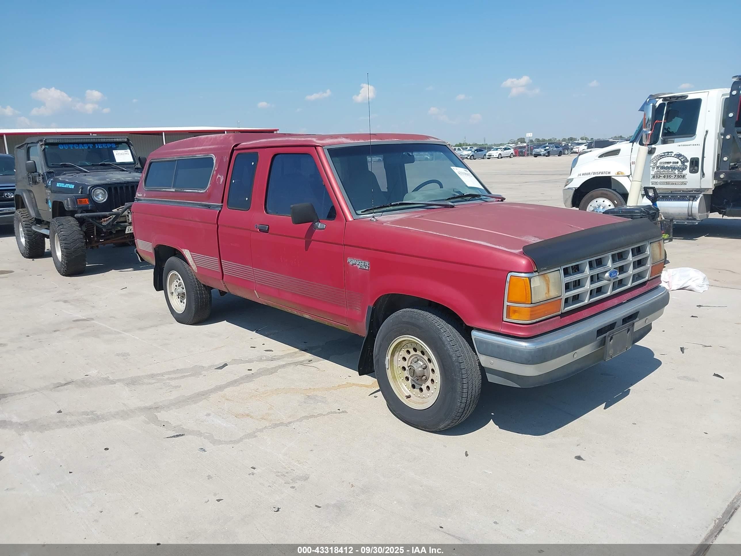 1991 Ford Ranger Super Cab Red vin: 1FTCR15X5MPA59802