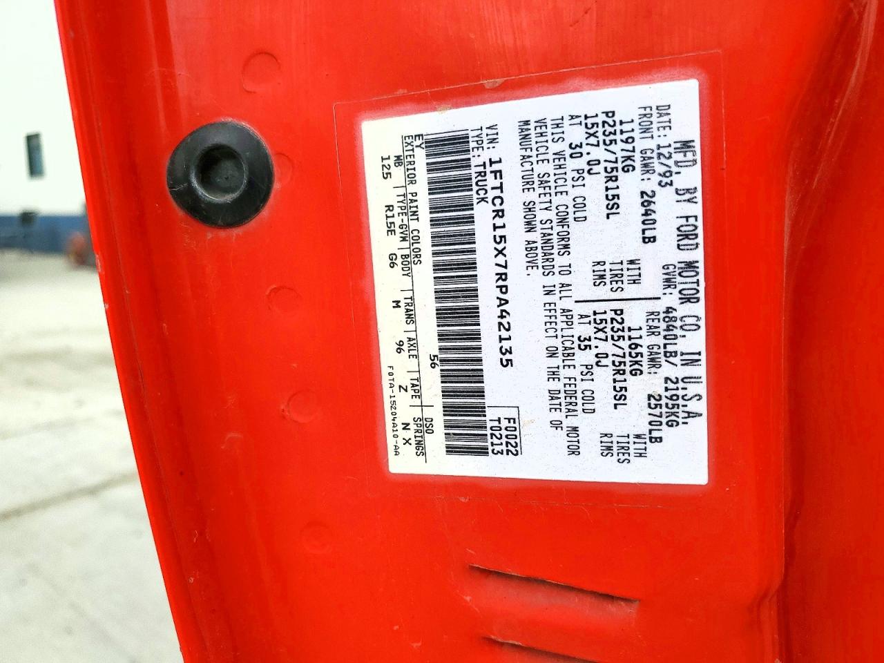 1994 Ford Ranger Super Cab Red vin: 1FTCR15X7RPA42135