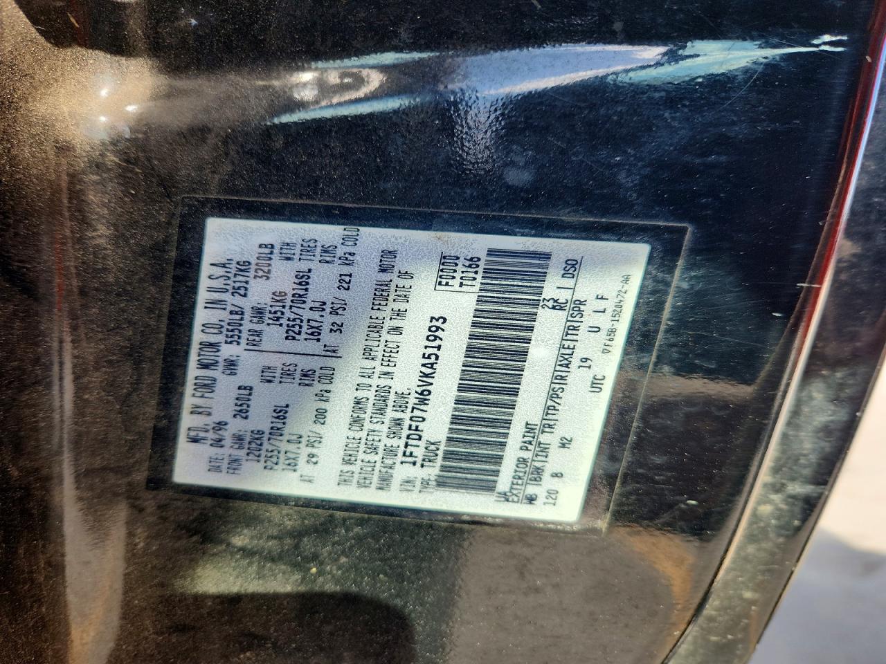 1997 Ford F150 Black vin: 1FTDF07W6VKA51993