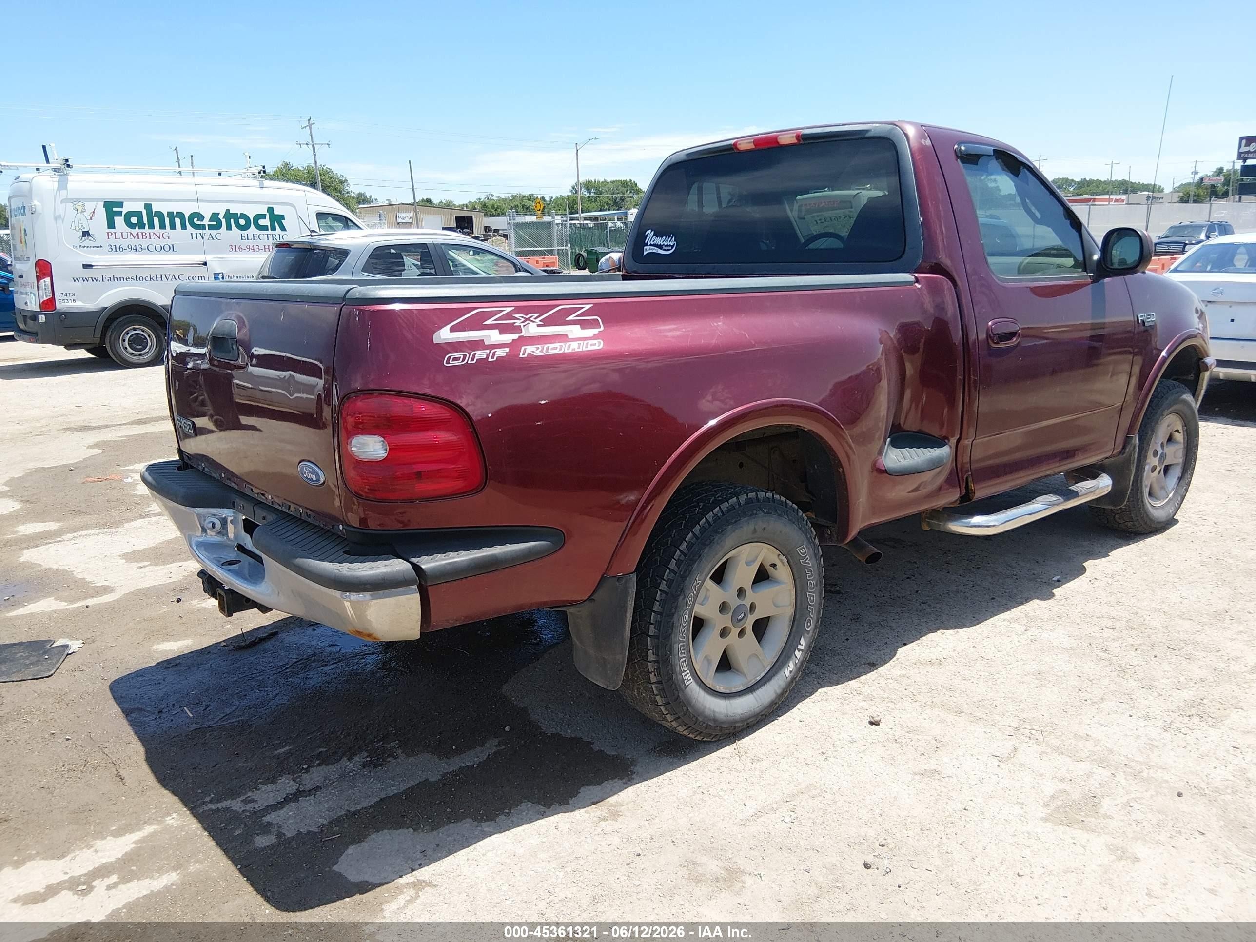 1997 Ford F-150 Lariat/xl/xlt Maroon vin: 1FTDF0860VKA00665