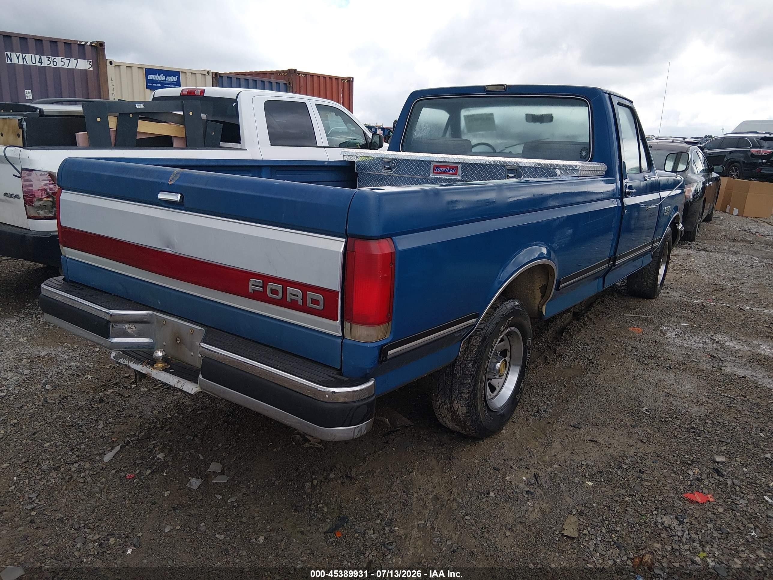 1991 Ford F150   Синий vin: 1FTDF15N3MNA28975