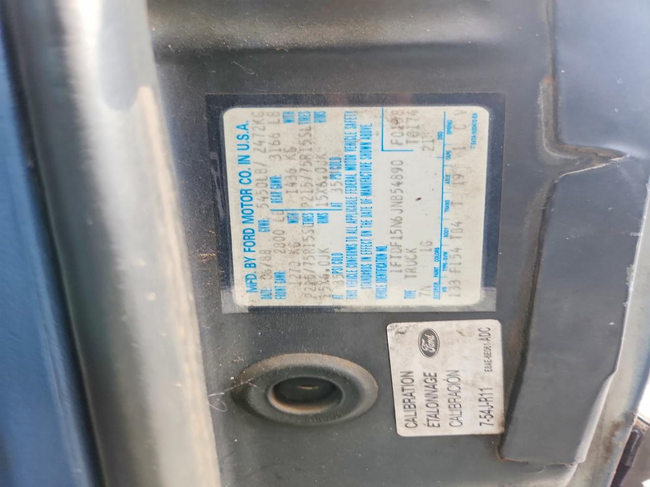 1988 Ford F150 Blue vin: 1FTDF15N6JNB54890