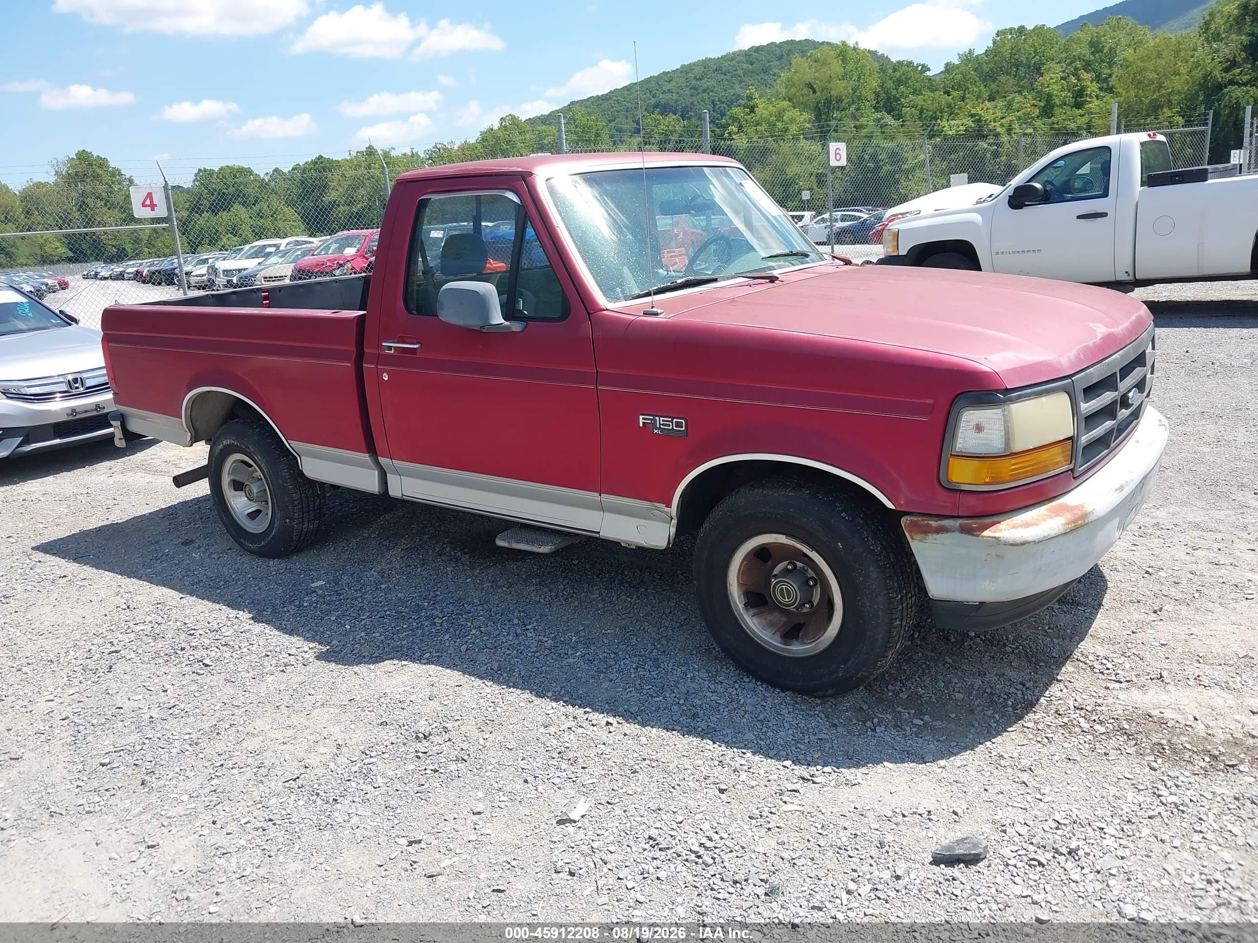 1995 Ford F150   Красный vin: 1FTDF15Y4SLB19658
