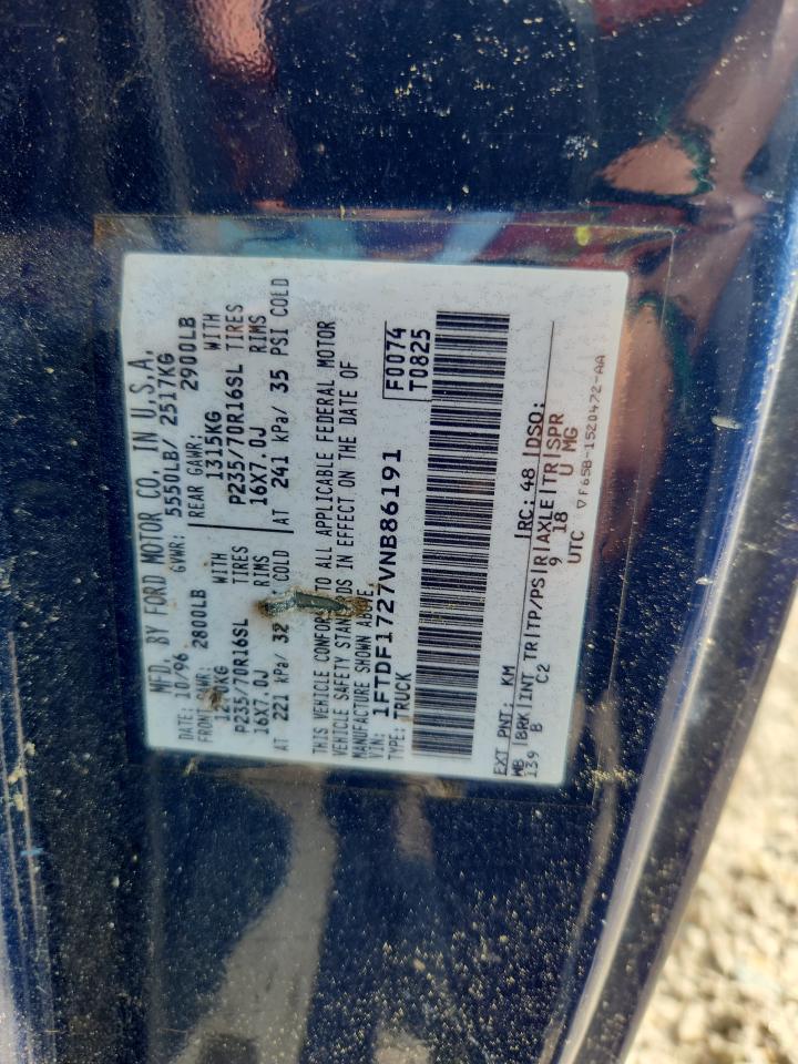 1997 Ford F150 Синий vin: 1FTDF1727VNB86191