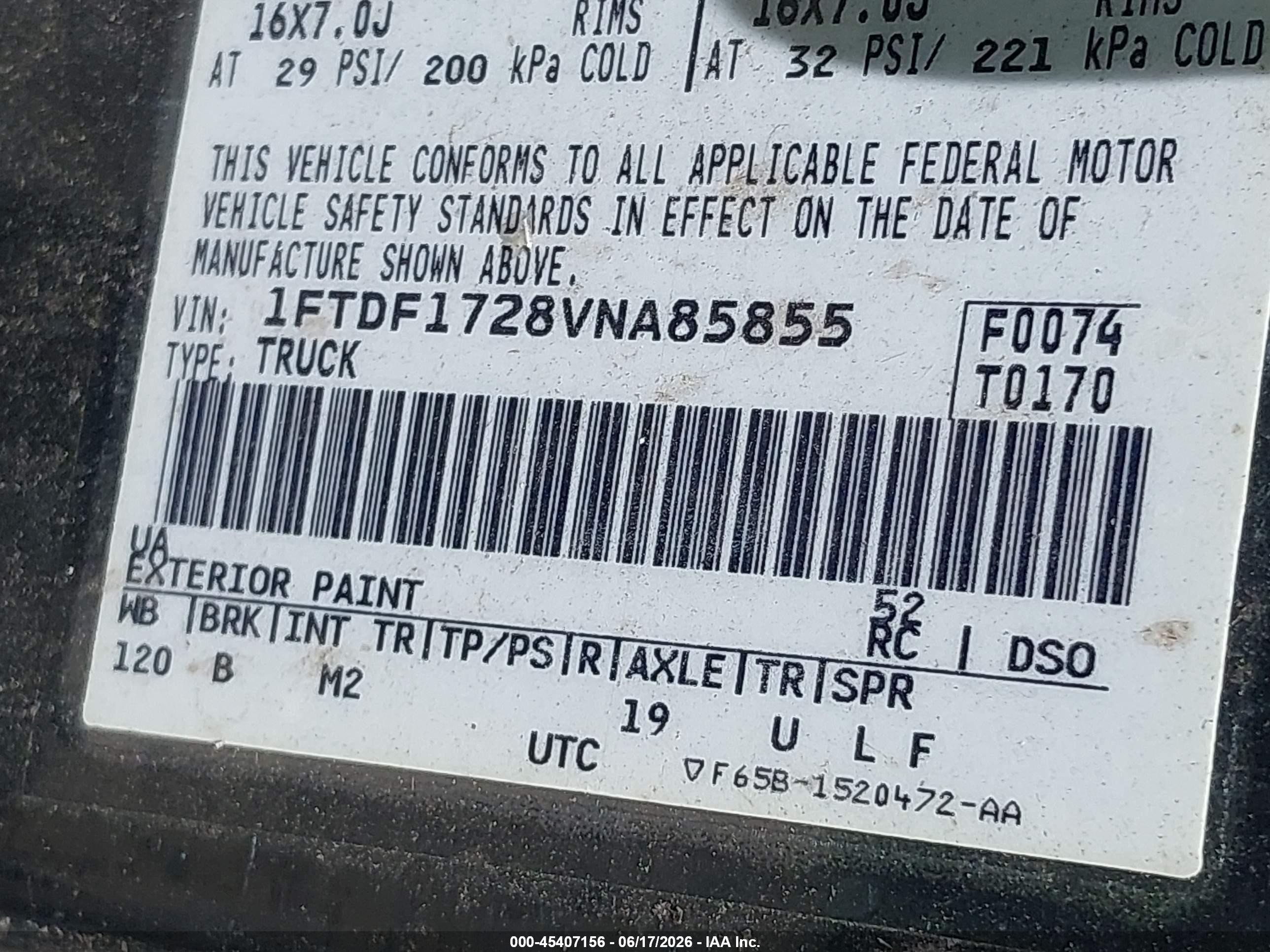 1997 Ford F-150 Standard Standard/xl/xlt Black vin: 1FTDF1728VNA85855
