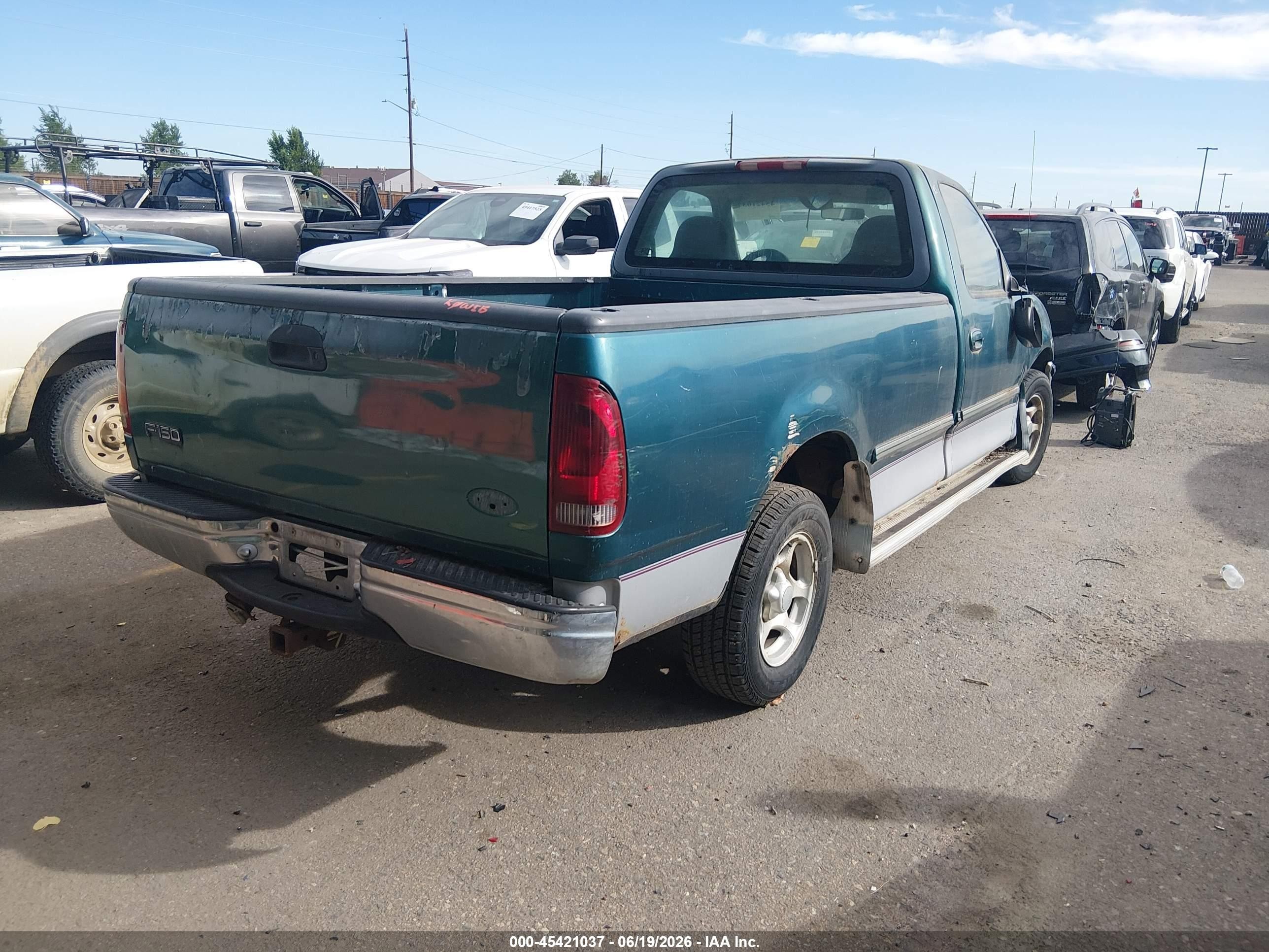 1997 Ford F-150 Standard Lariat/standard/xl/xlt Green vin: 1FTDF1765VKB11221