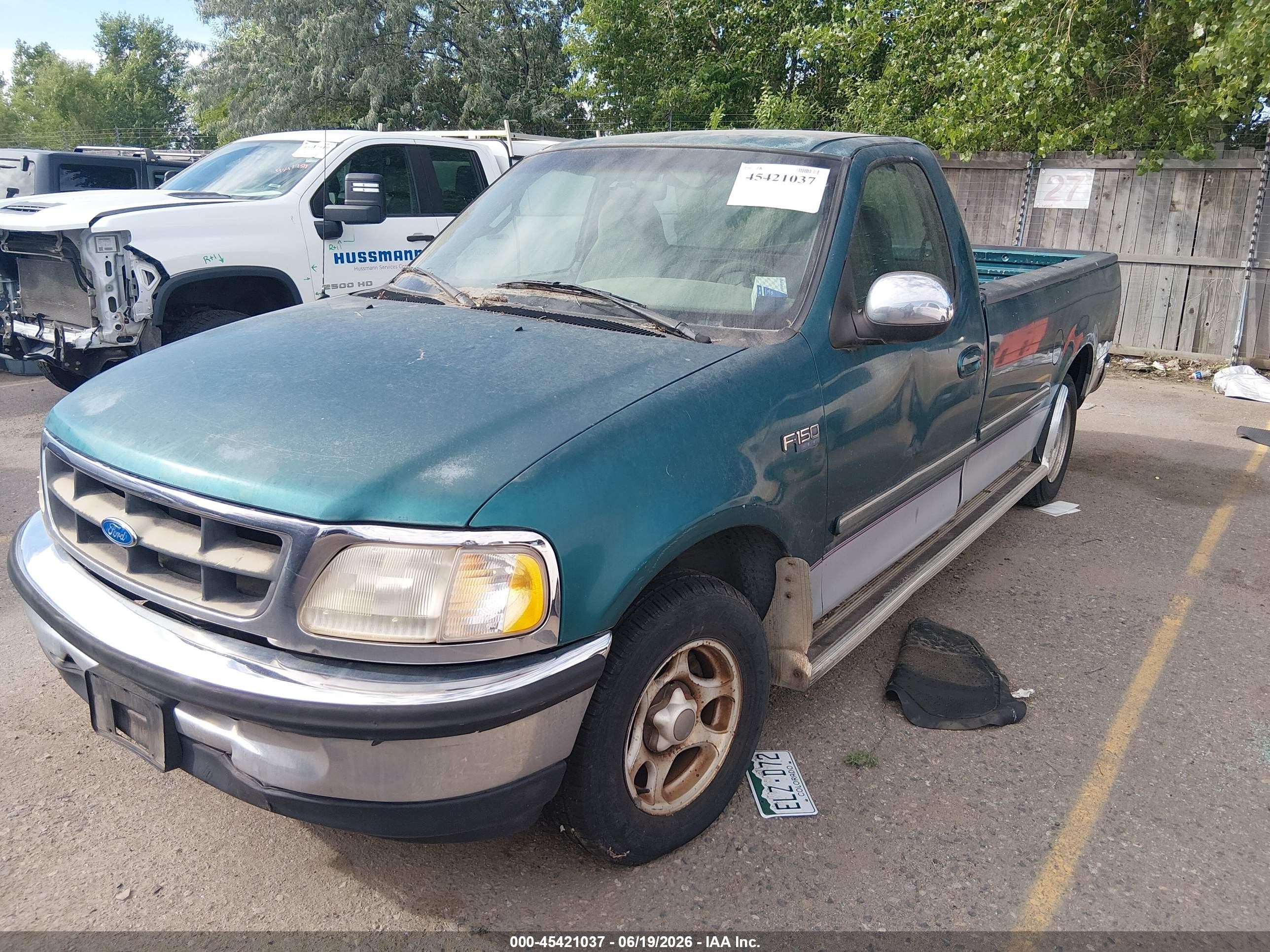 1997 Ford F-150 Standard Lariat/standard/xl/xlt Green vin: 1FTDF1765VKB11221