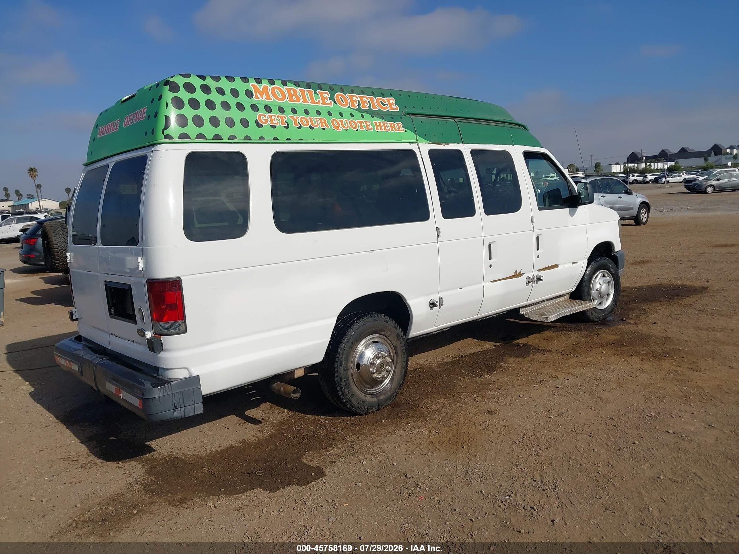 2013 Ford E-350 Super Duty Commercial White vin: 1FTDS3EL7DDA15349