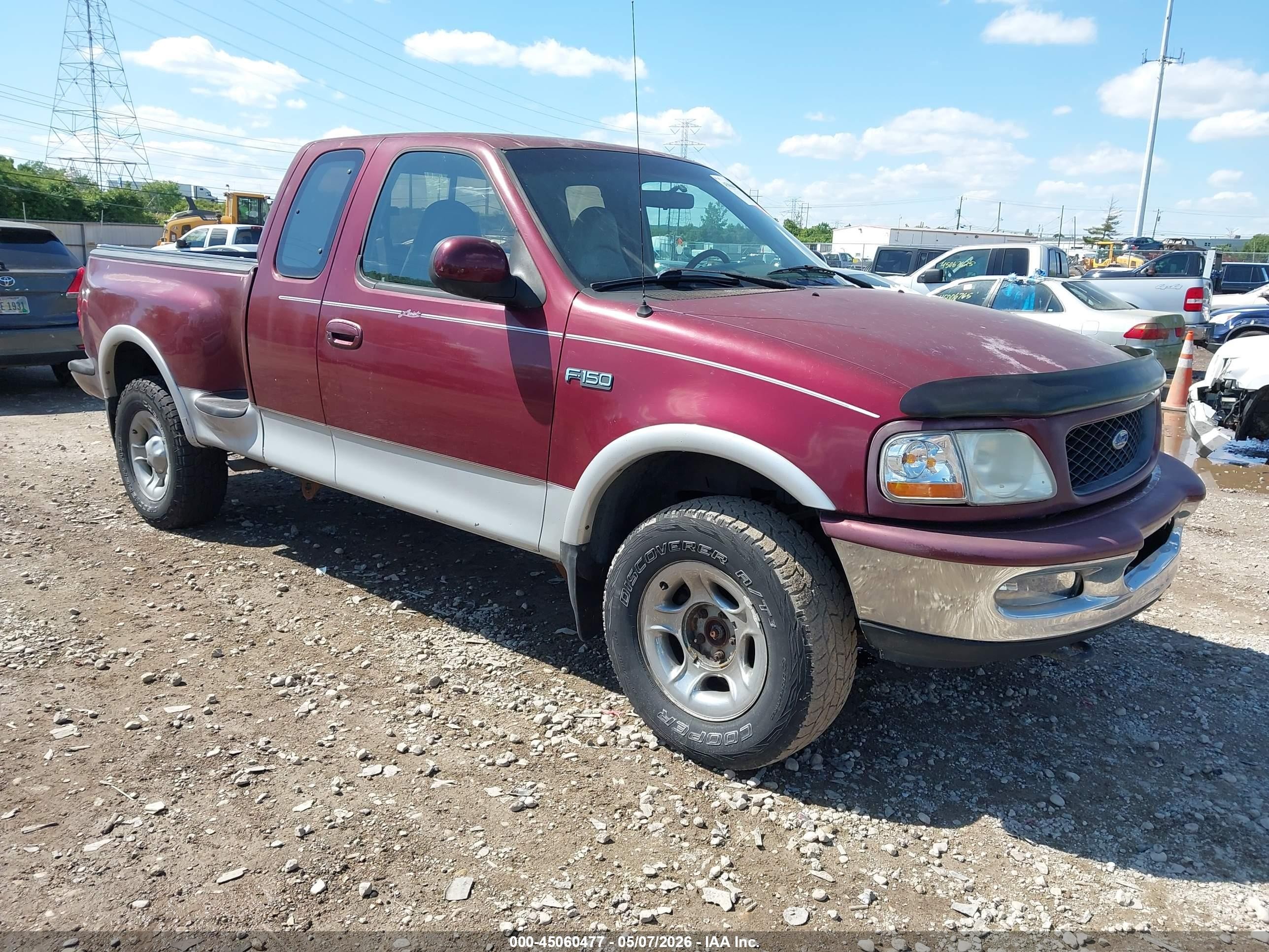 1997 Ford F-150 Lariat/xl/xlt Maroon vin: 1FTDX08W5VKC33941