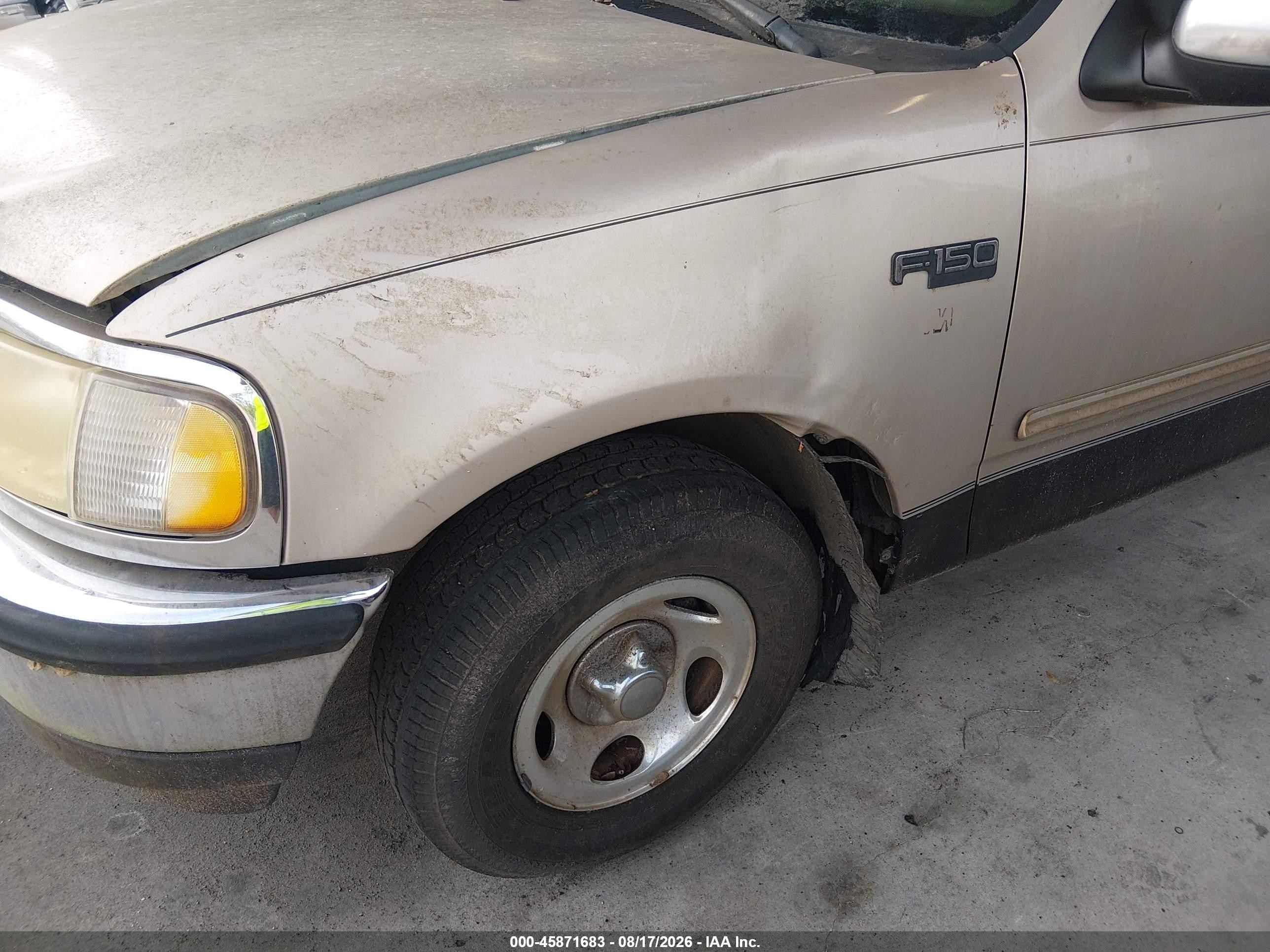 1997 Ford F-150 Standard Lariat/standard/xl/xlt Бежевый vin: 1FTDX1762VNC81533