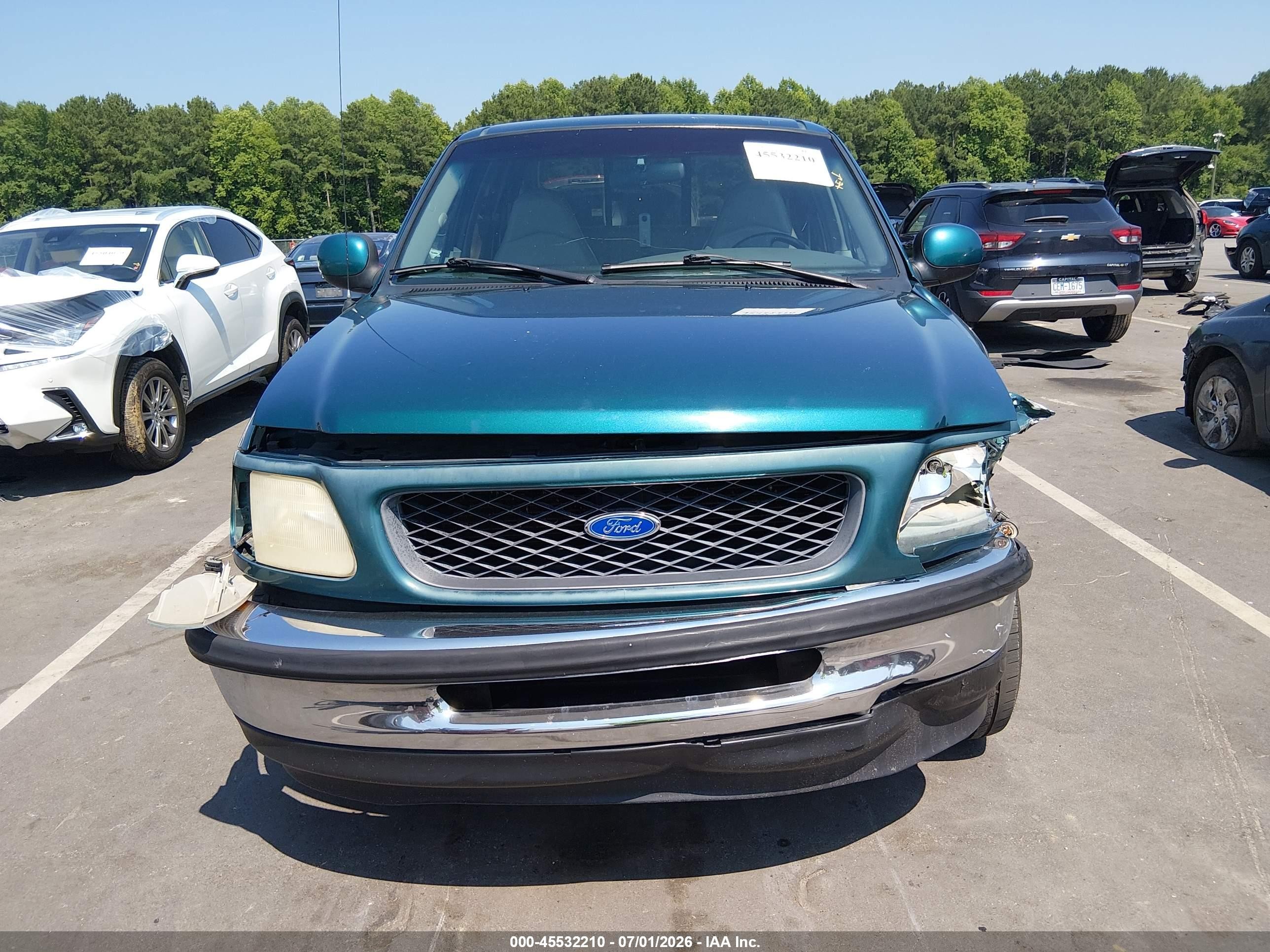 1997 Ford F-150 Standard Lariat/standard/xl/xlt Green vin: 1FTDX1764VNC81954