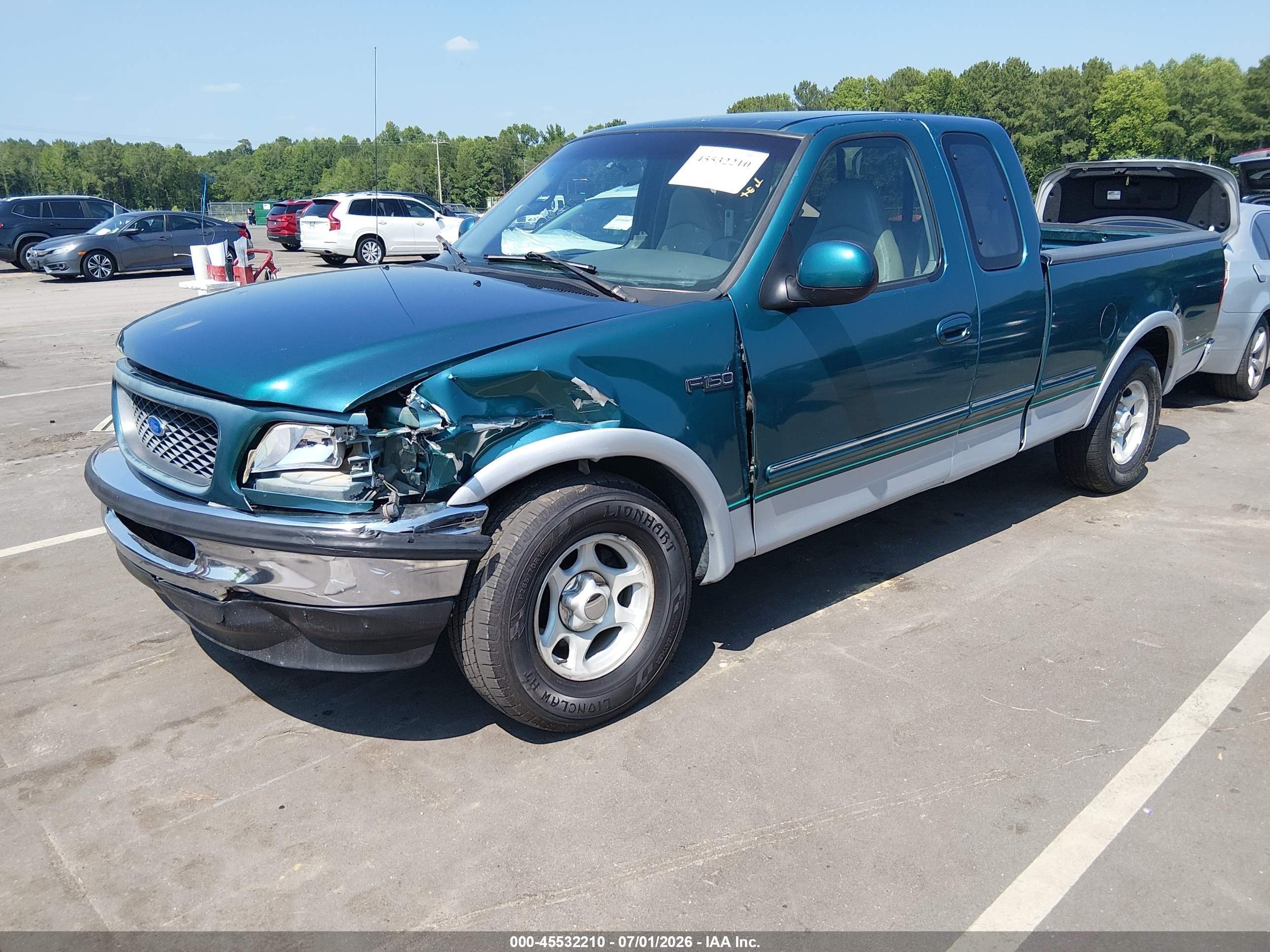 1997 Ford F-150 Standard Lariat/standard/xl/xlt Green vin: 1FTDX1764VNC81954
