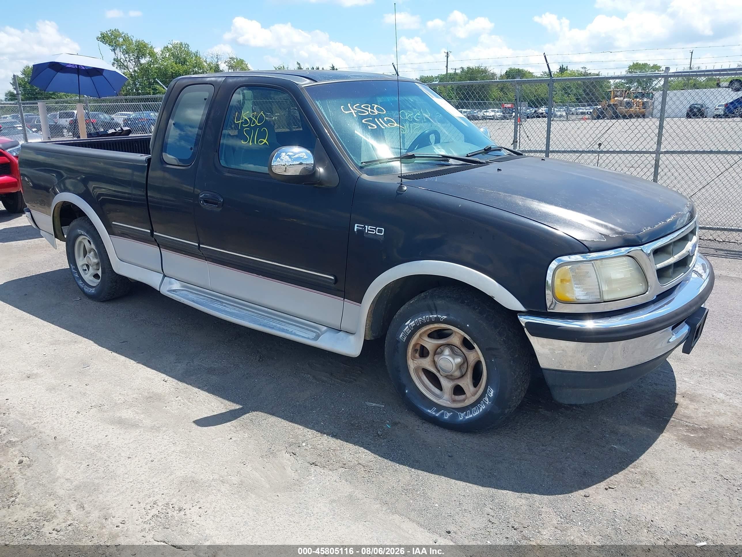 1997 Ford F-150 Standard Lariat/standard/xl/xlt Black vin: 1FTDX1768VNC64574