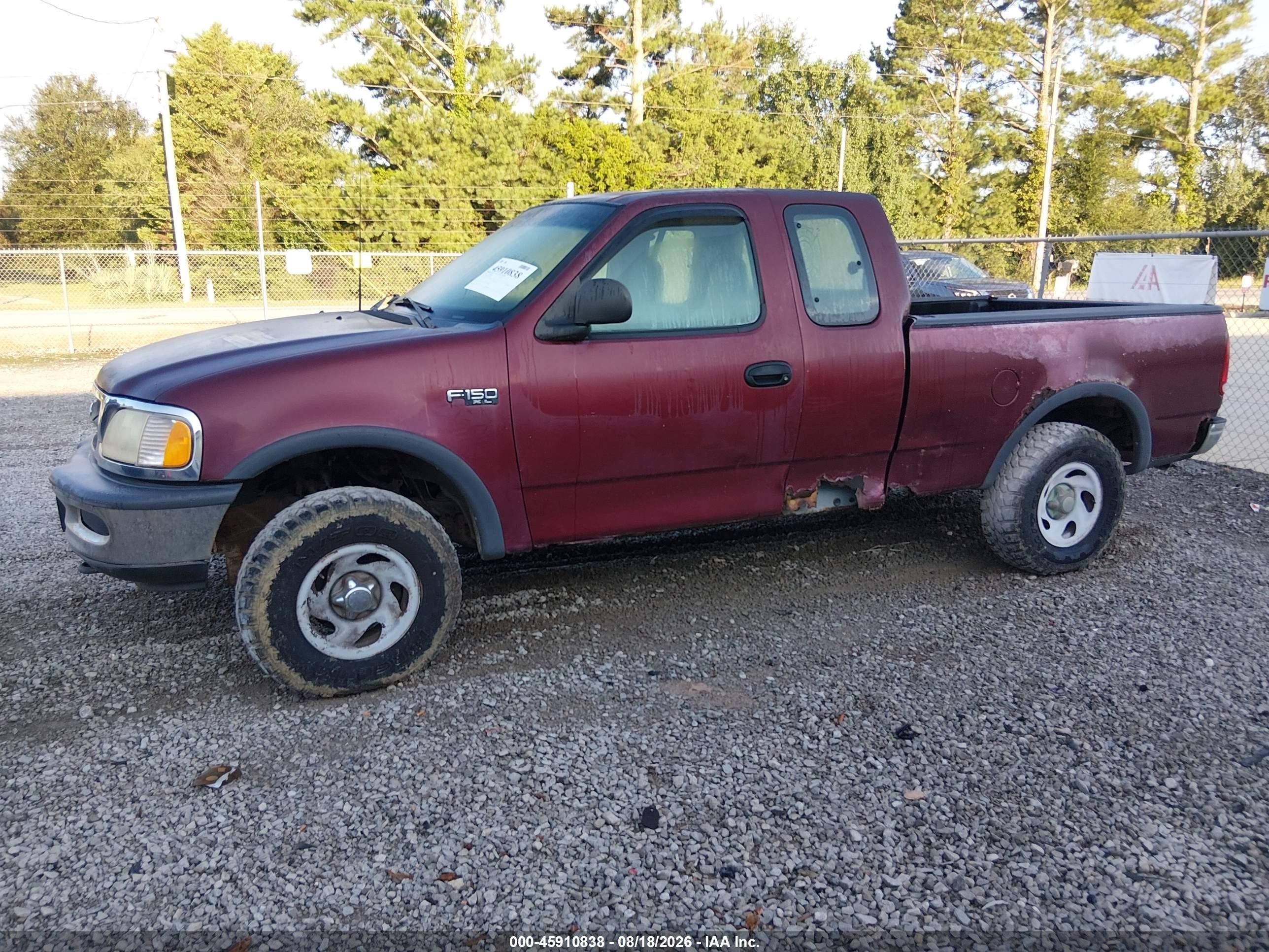 1997 Ford F-150 Lariat/xl/xlt Maroon vin: 1FTDX18W1VNC92487