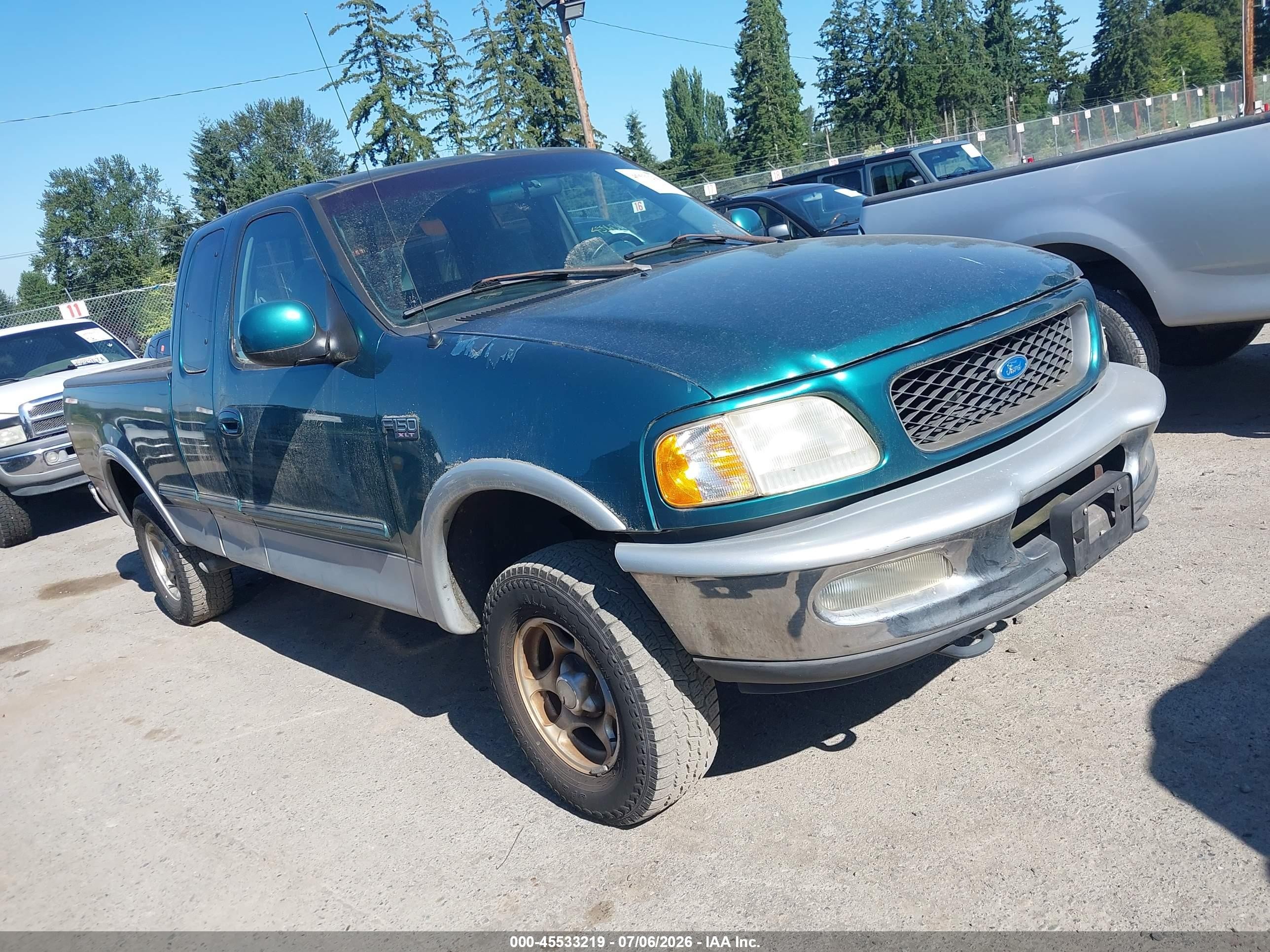 1997 Ford F-150 Lariat/xl/xlt Green vin: 1FTDX18W4VKC93165