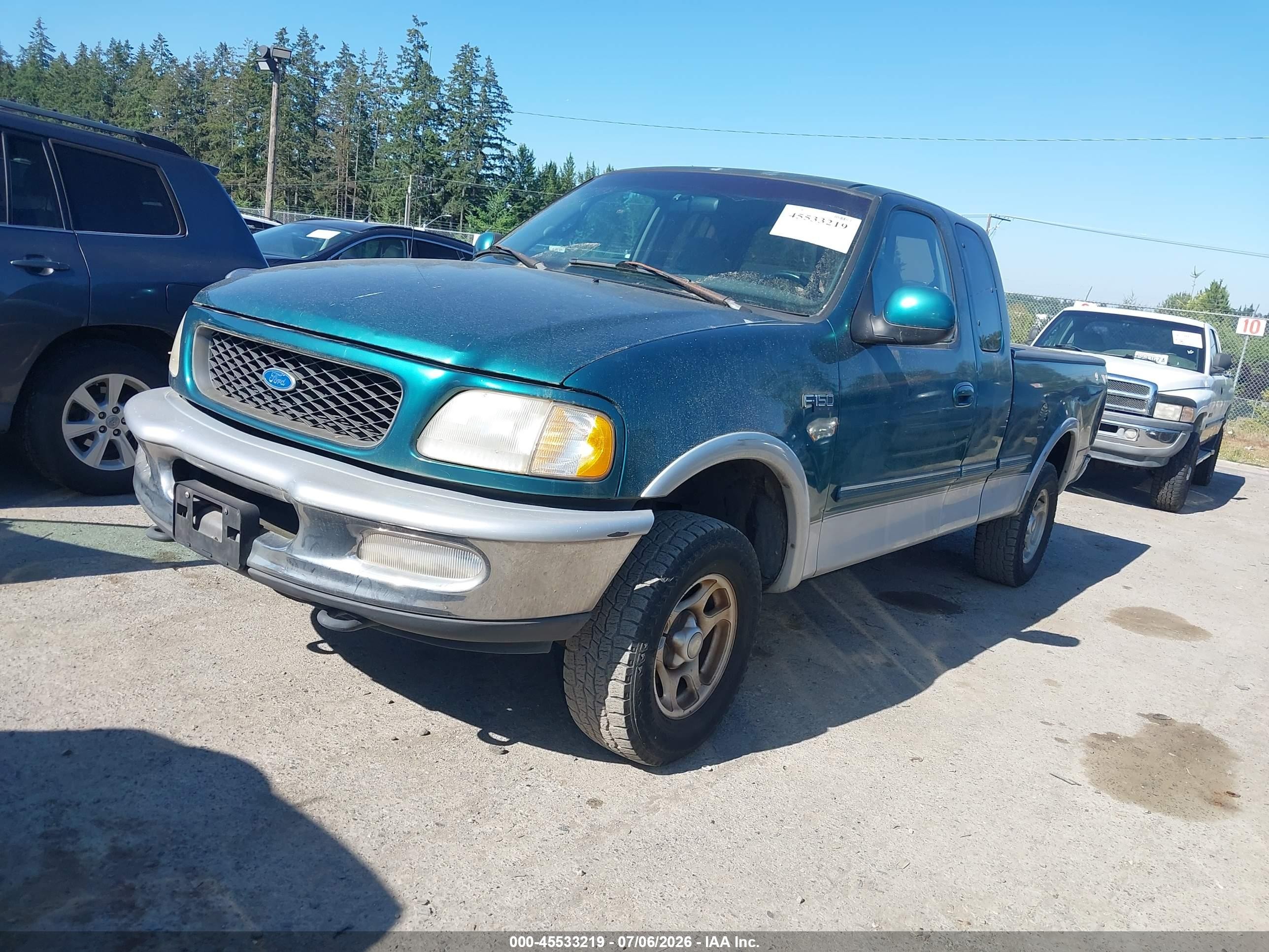 1997 Ford F-150 Lariat/xl/xlt Green vin: 1FTDX18W4VKC93165