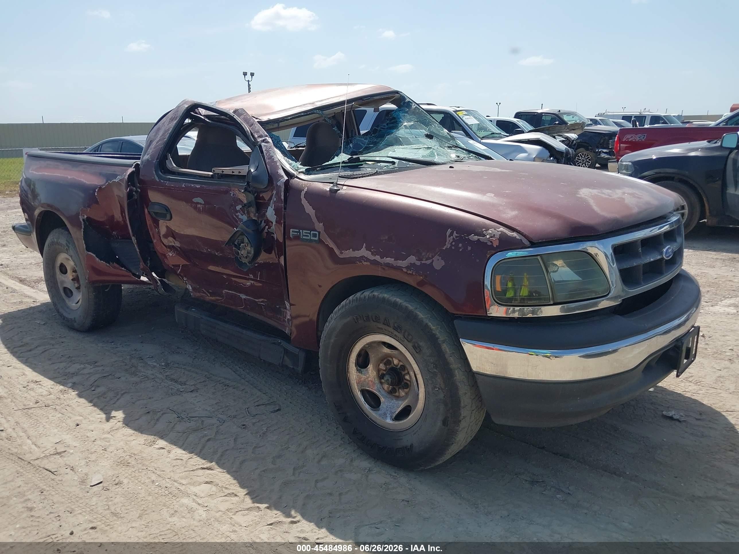 1997 Ford F-150 Lariat/xl/xlt Maroon vin: 1FTEF07L0VKB43451