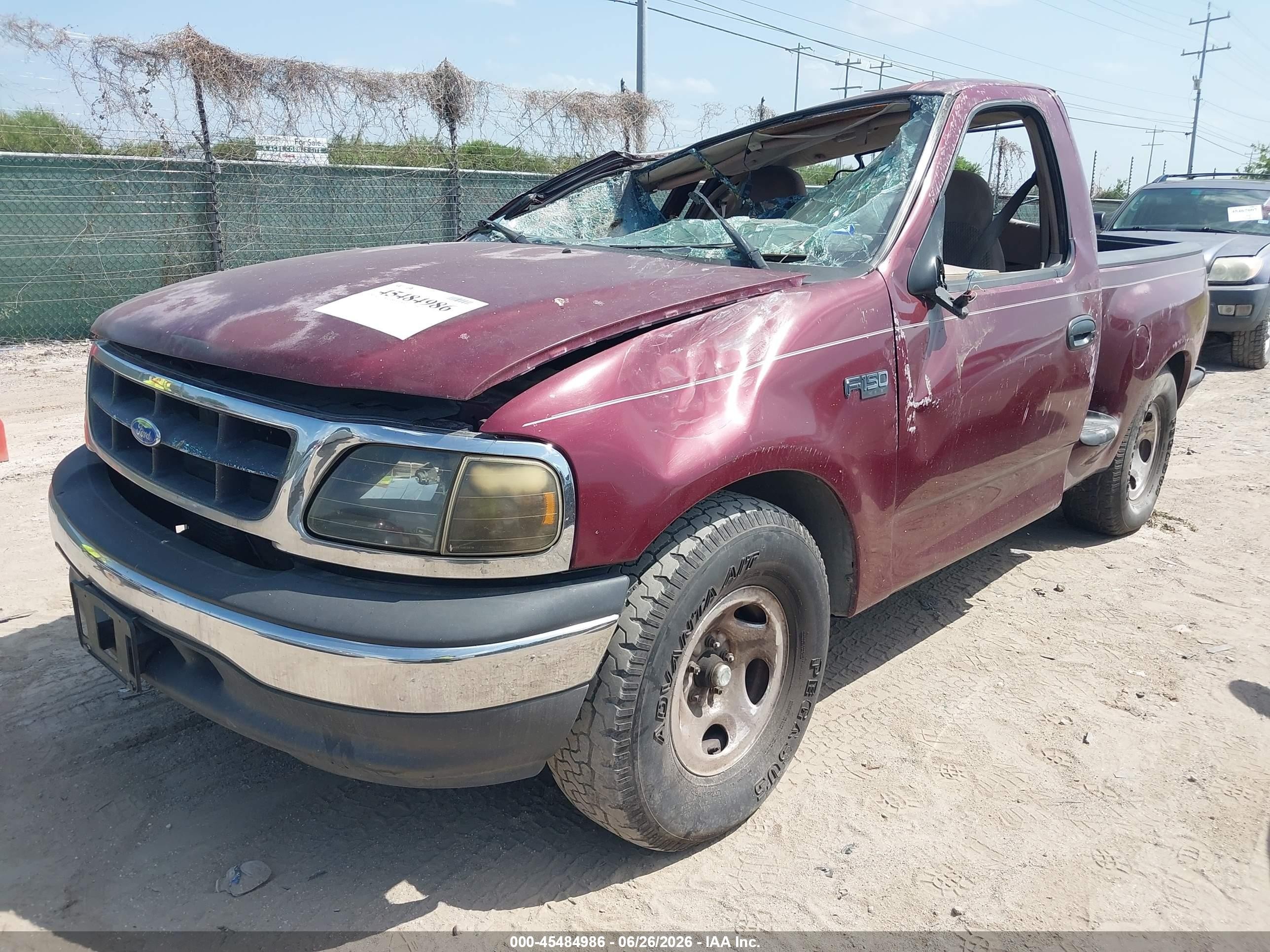1997 Ford F-150 Lariat/xl/xlt Maroon vin: 1FTEF07L0VKB43451
