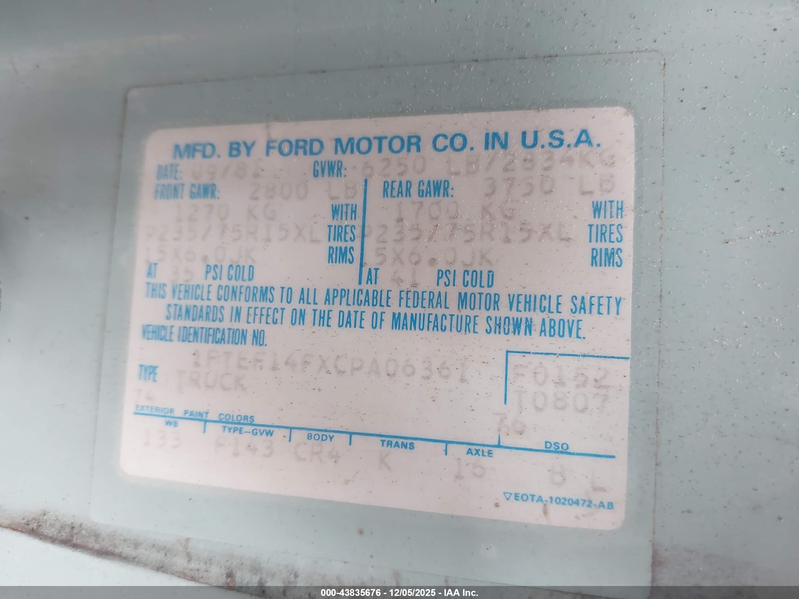 1982 Ford F150   Light Blue vin: 1FTEF14FXCPA06361