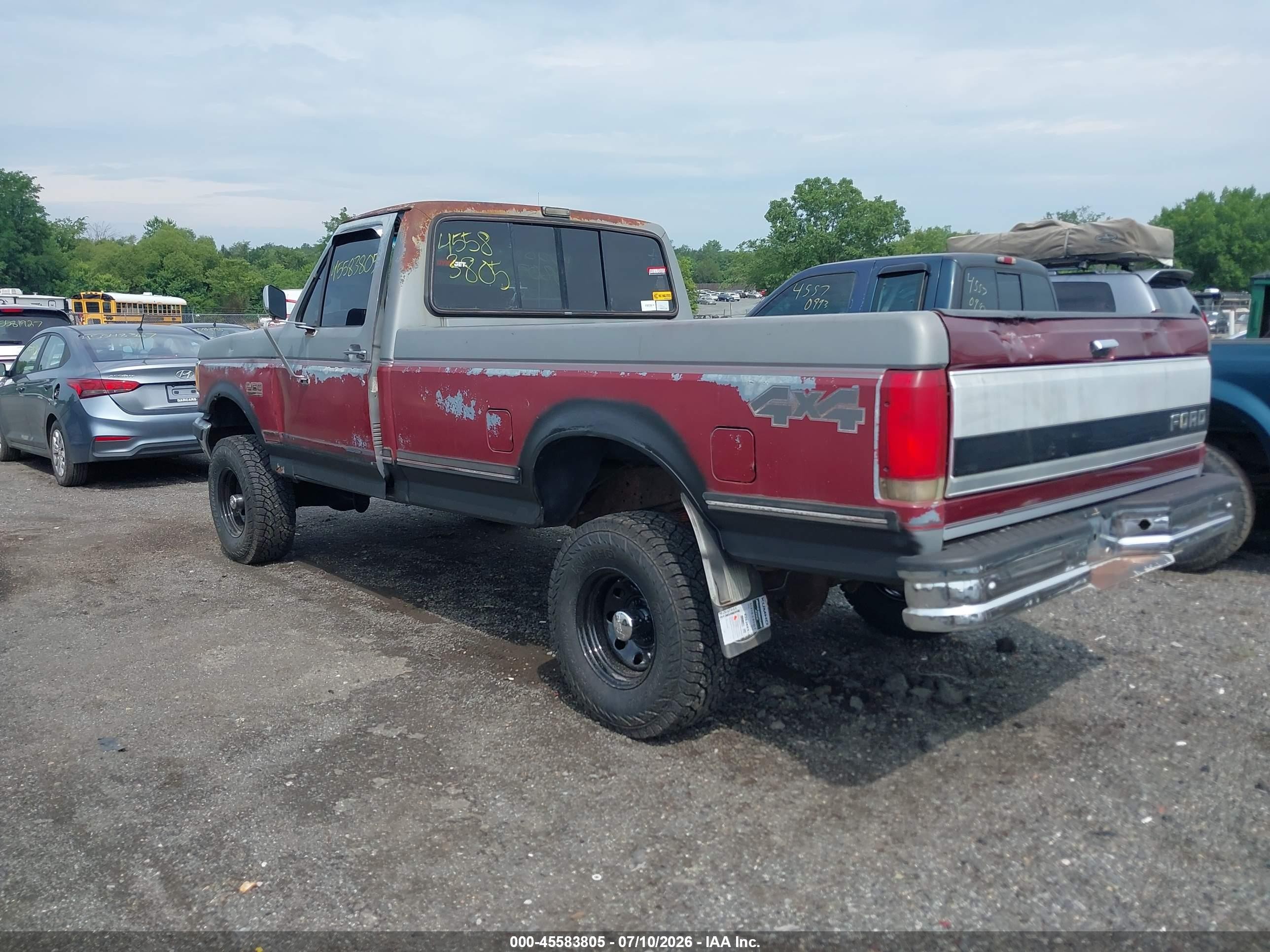 1991 Ford F150   Maroon vin: 1FTEF14N6MNA06703
