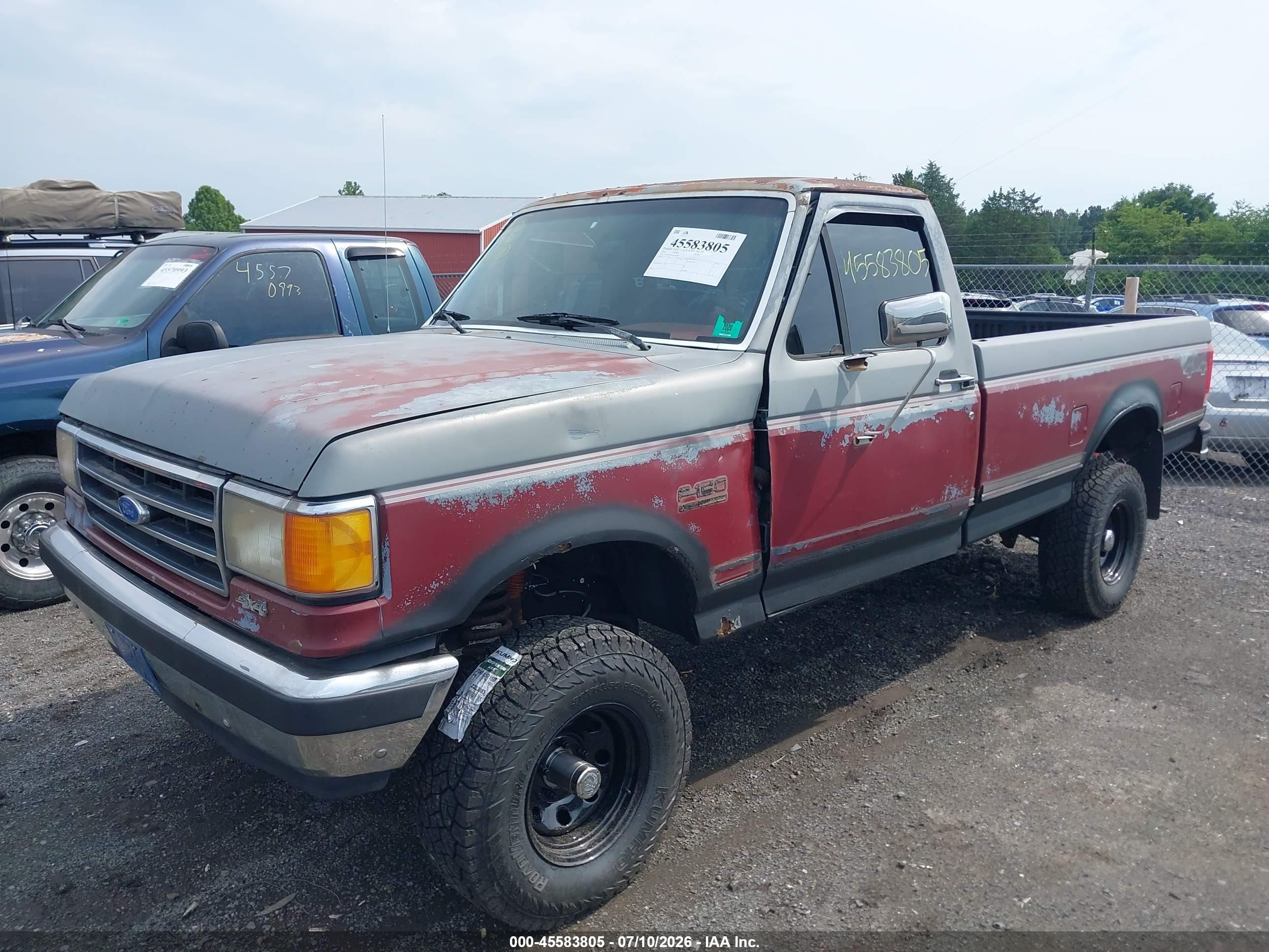 1991 Ford F150   Maroon vin: 1FTEF14N6MNA06703
