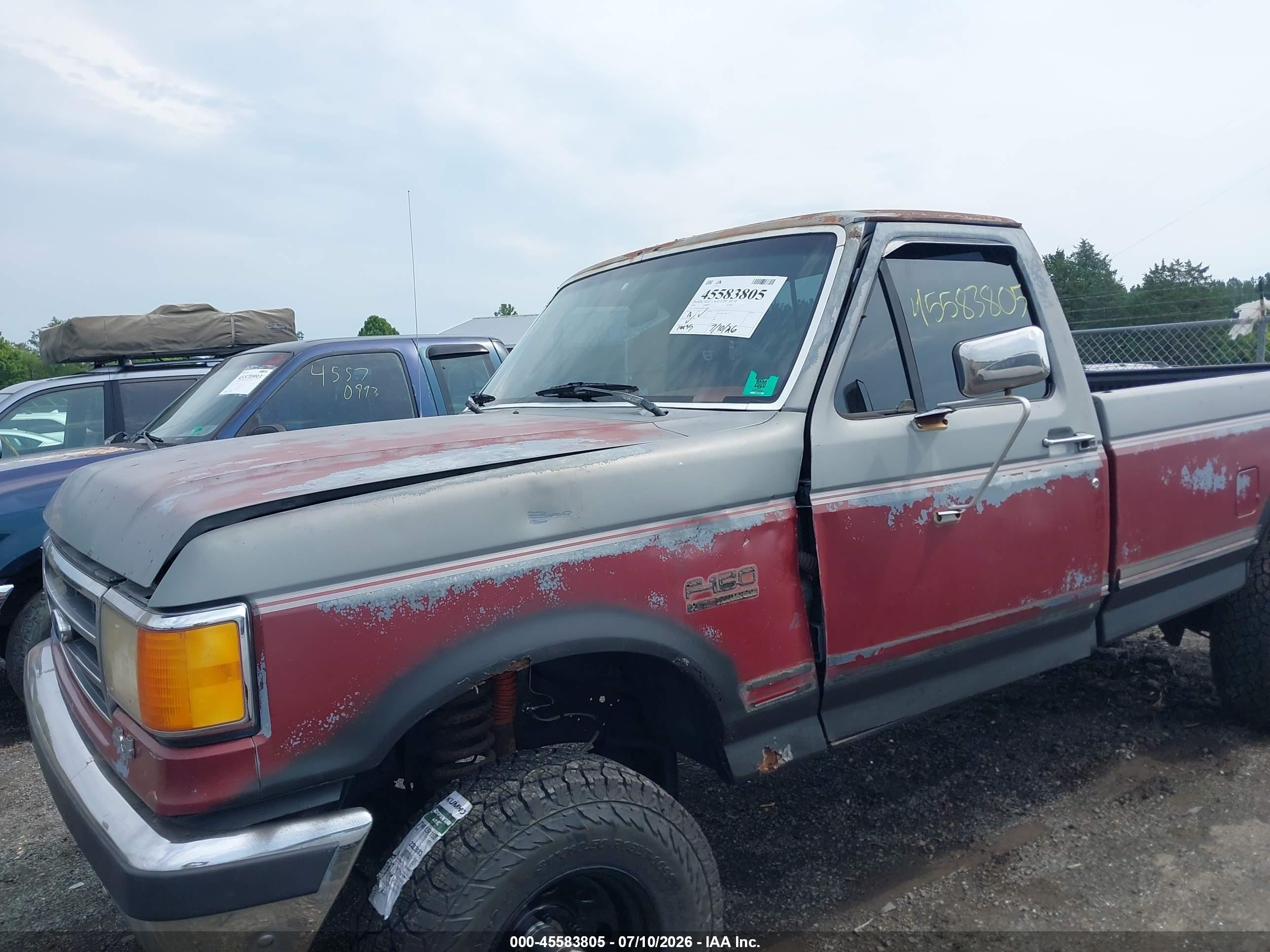 1991 Ford F150   Maroon vin: 1FTEF14N6MNA06703