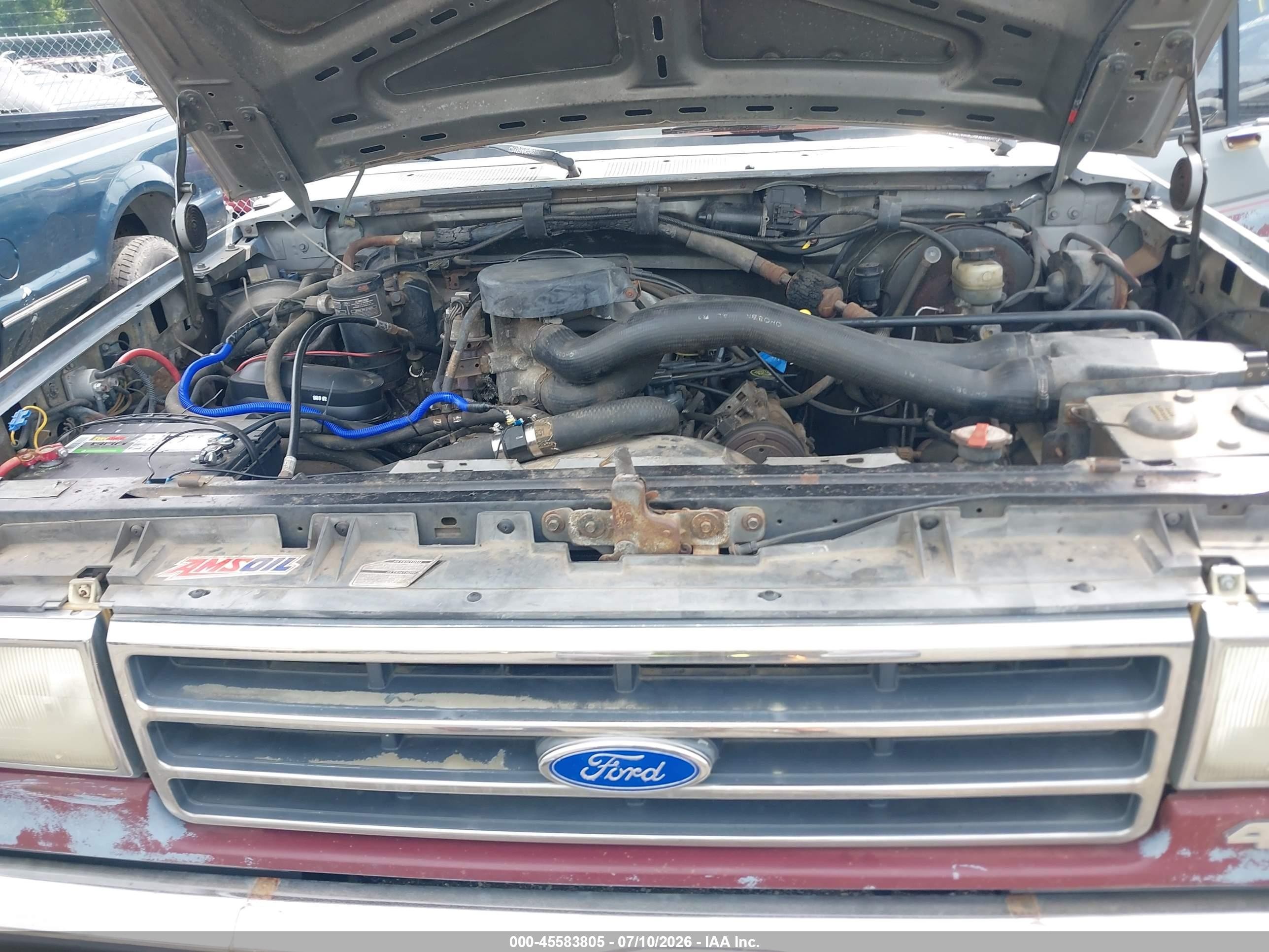 1991 Ford F150   Maroon vin: 1FTEF14N6MNA06703