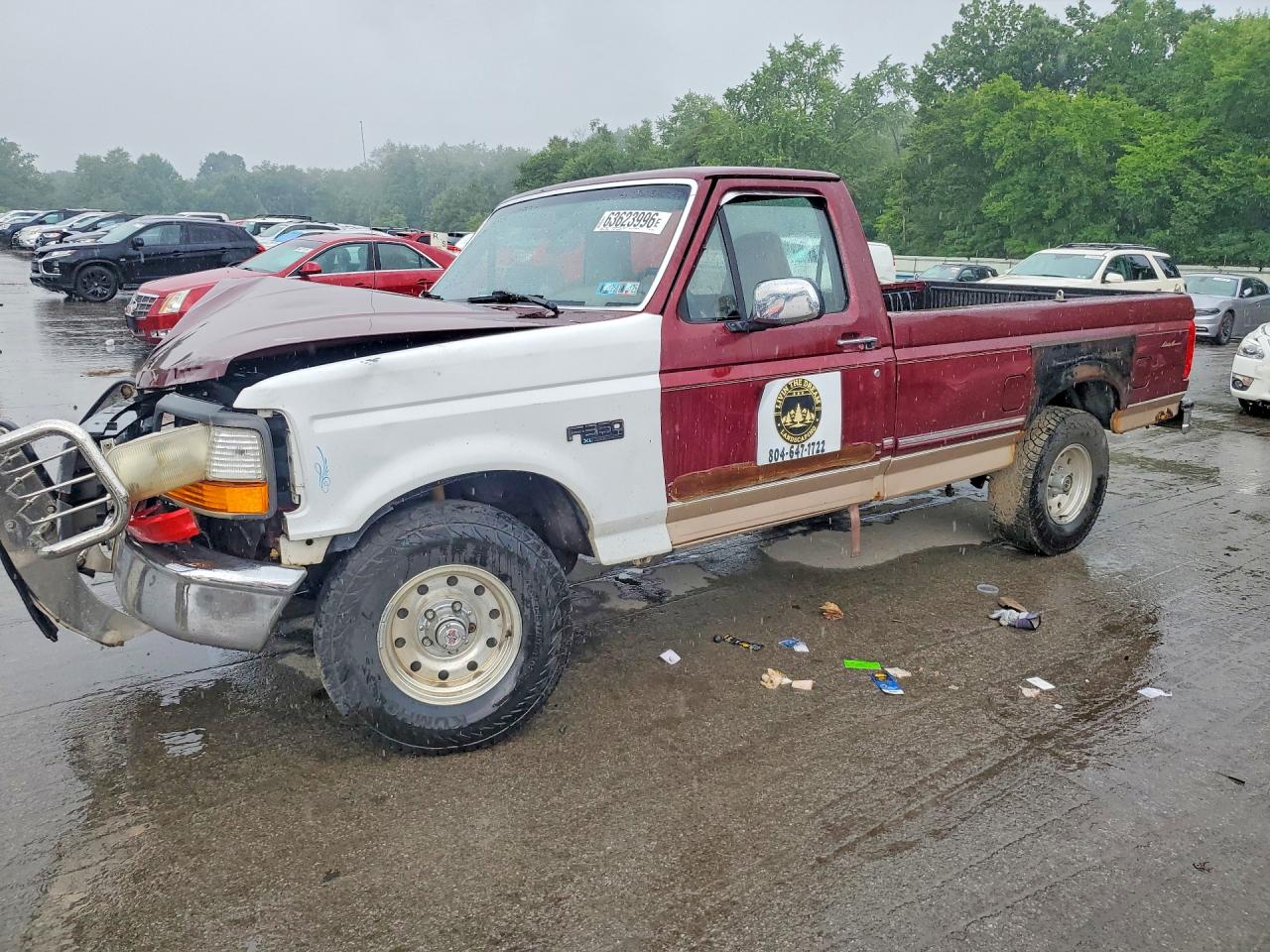 1996 Ford F150 Burgundy vin: 1FTEF14N8TNA07043