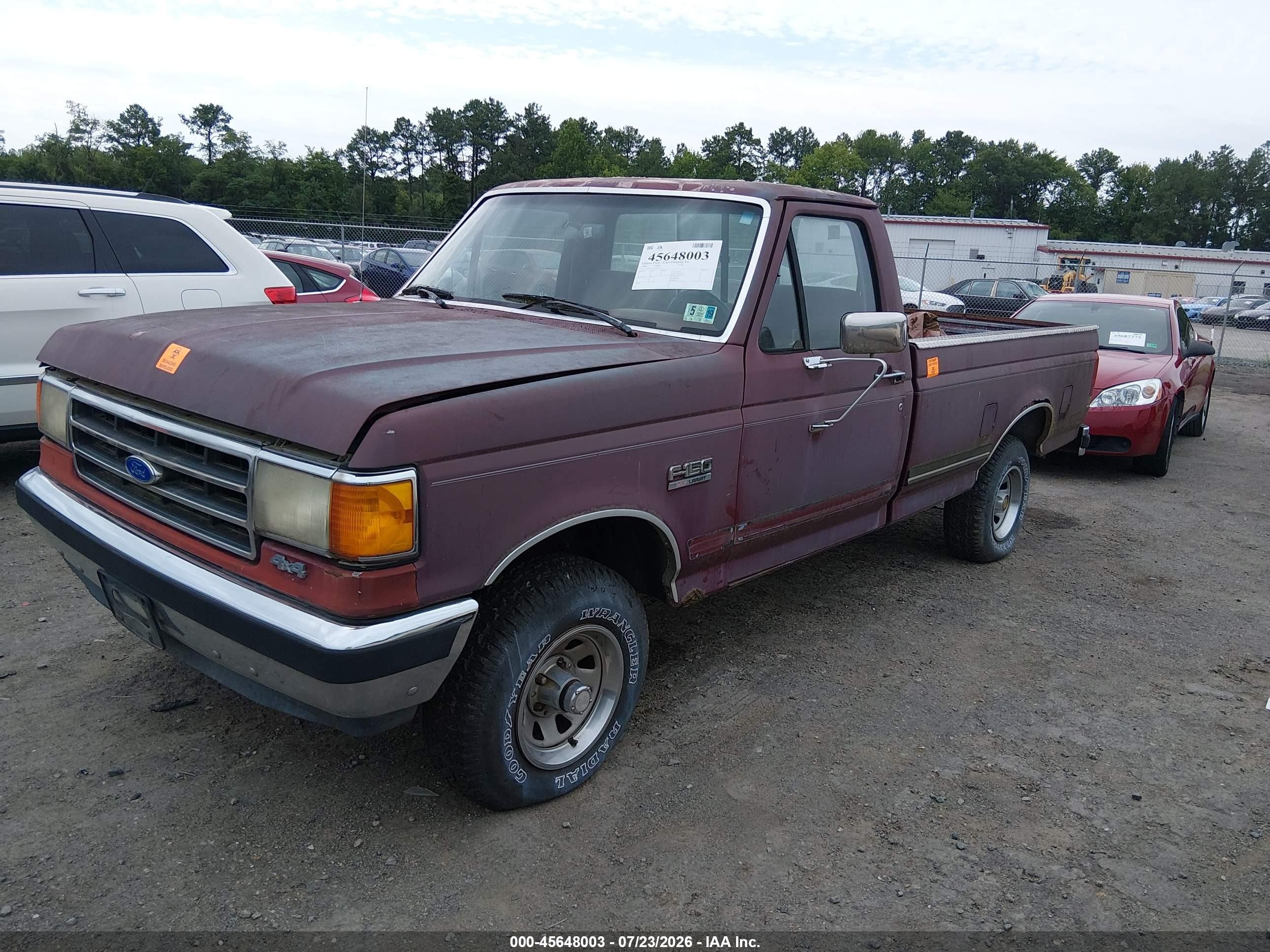 1990 Ford F150 Бордовый vin: 1FTEF14Y5LNB18739