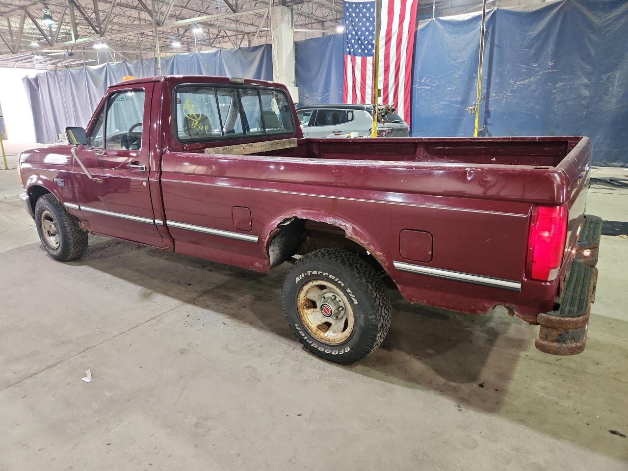 1993 Ford F150 Red vin: 1FTEF15NXPLA62030 Damage: Left Bed Side, Rust, Severe Damage