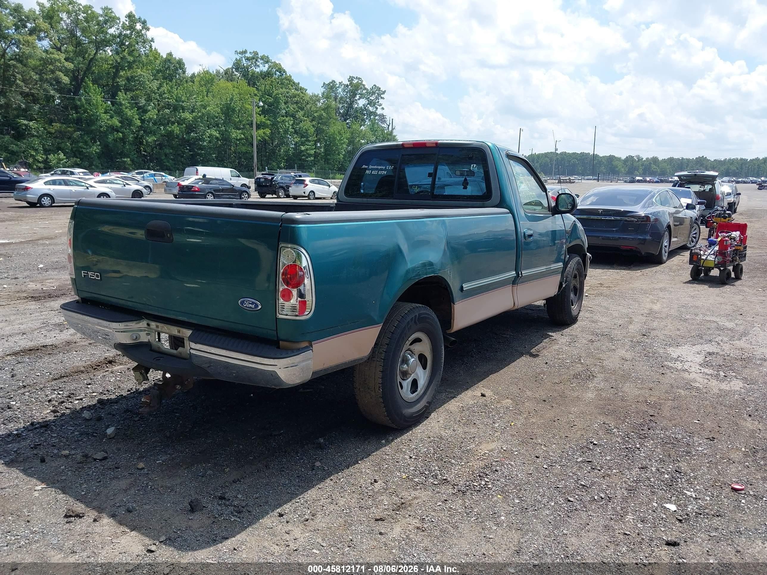 1997 Ford F-150 Standard Lariat/standard/xl/xlt Green vin: 1FTEF17W6VNA36712