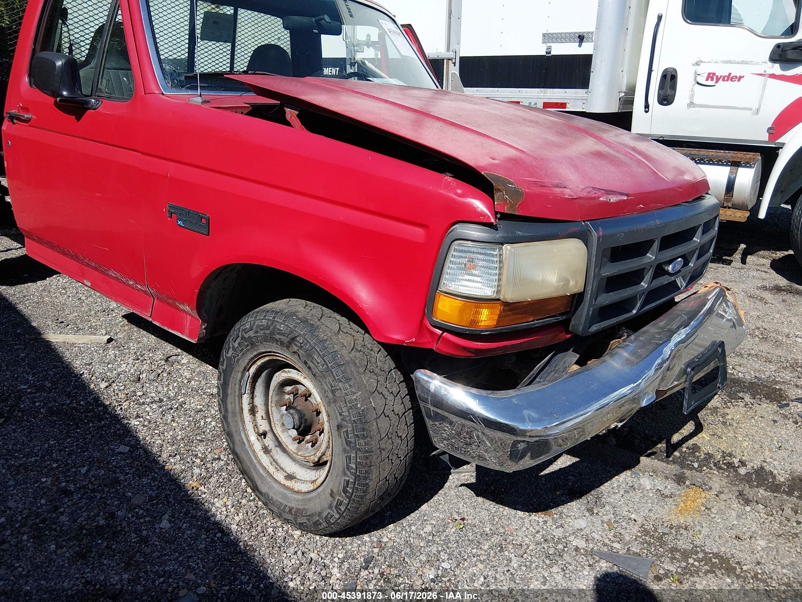 1996 Ford F250   Красный vin: 1FTEF25Y9TLC00439