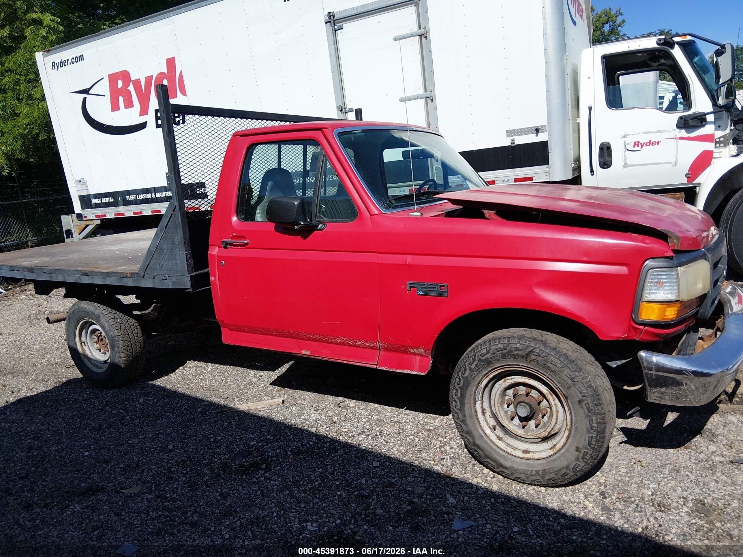 1996 Ford F250   Красный vin: 1FTEF25Y9TLC00439