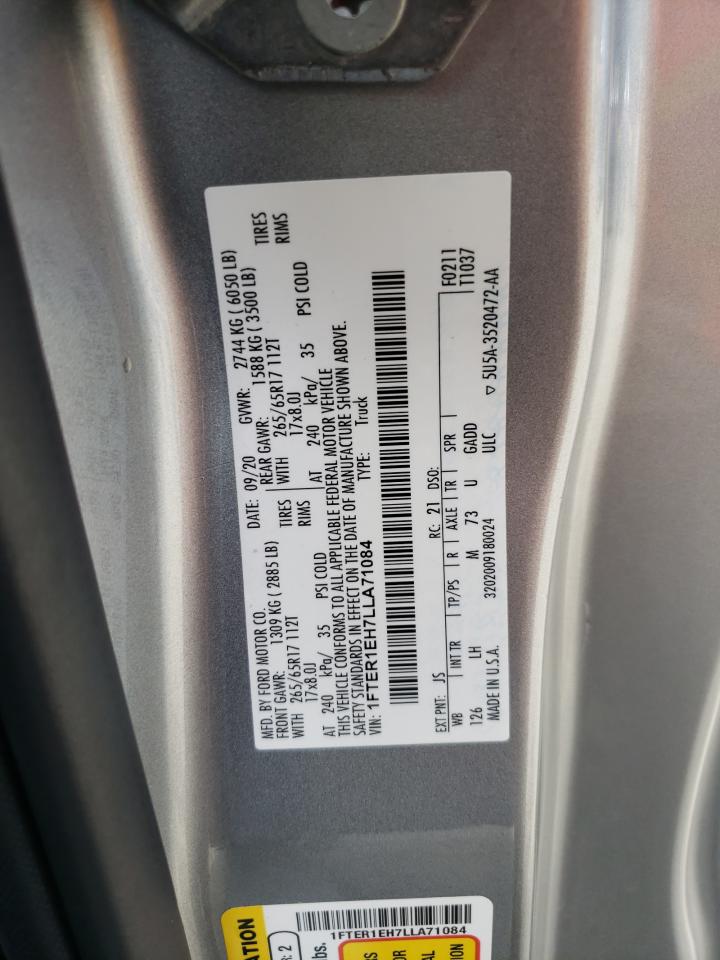 2020 Ford Ranger Xl Silver vin: 1FTER1EH7LLA71084