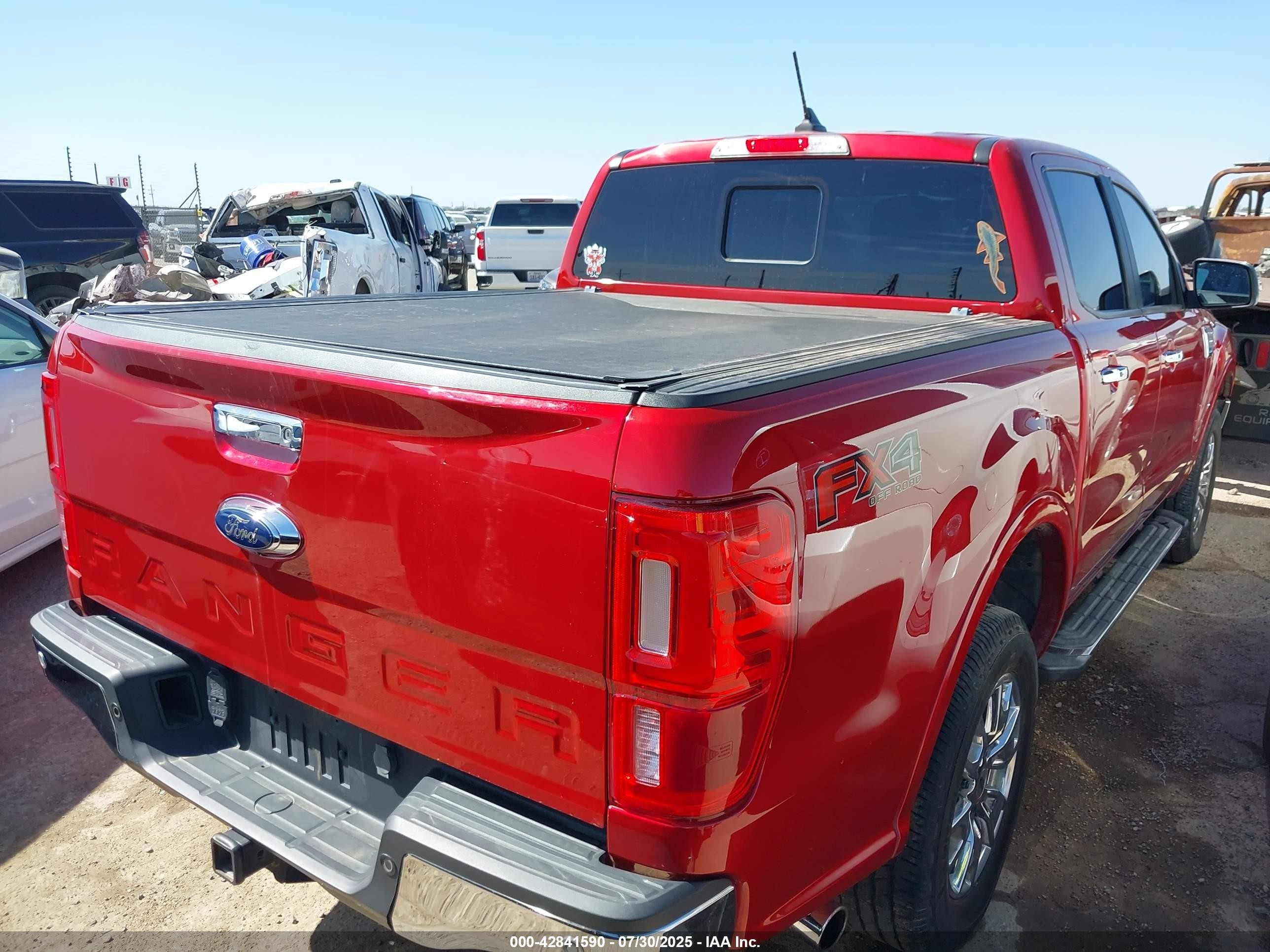 2020 Ford Ranger Lariat Red vin: 1FTER4FH1LLA67113