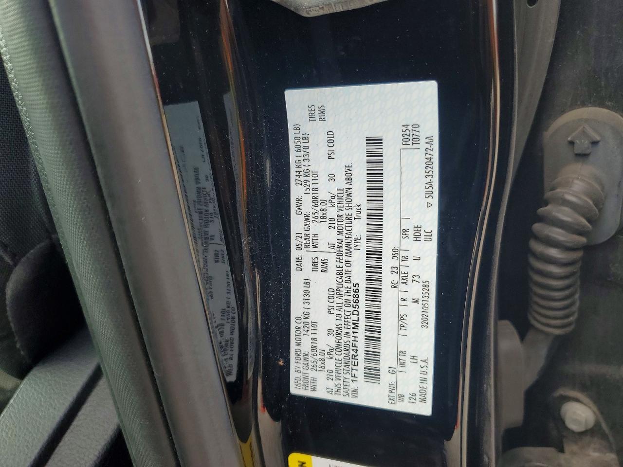 2021 Ford Ranger Xl Black vin: 1FTER4FH1MLD56865