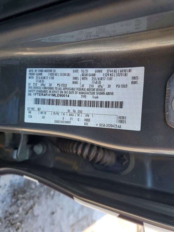 2021 Ford Ranger Xl/xlt/lariat Purple vin: 1FTER4FH1MLD90014