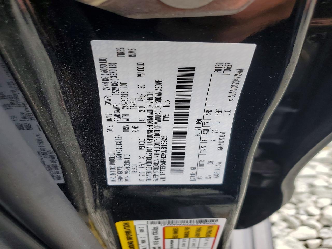 2019 Ford Ranger Xl Black vin: 1FTER4FH2KLB18925