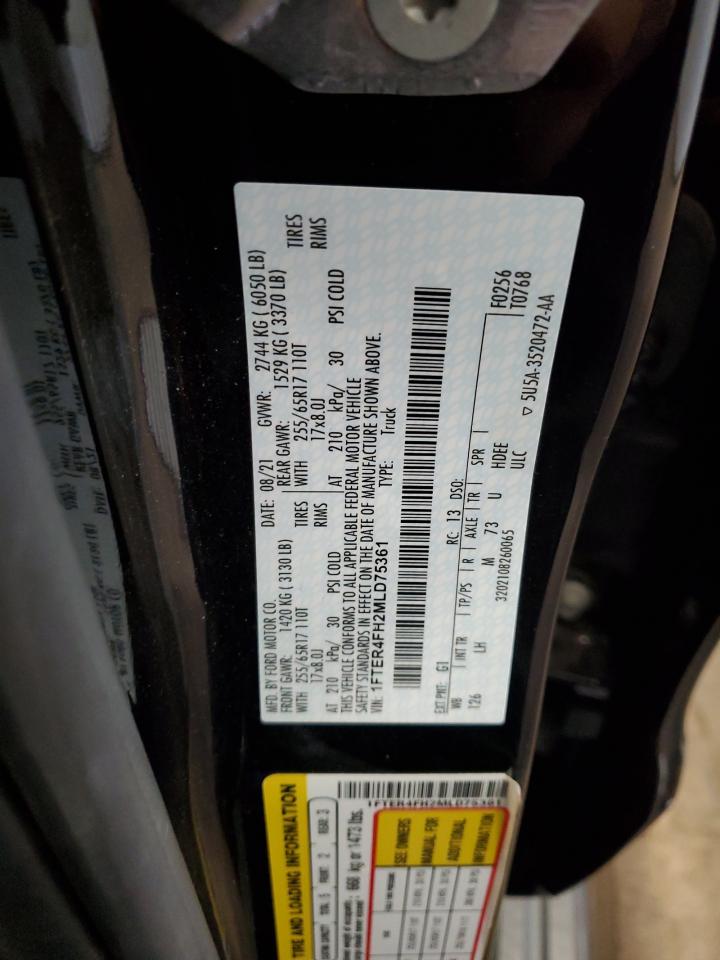 2021 Ford Ranger Xl Black vin: 1FTER4FH2MLD75361