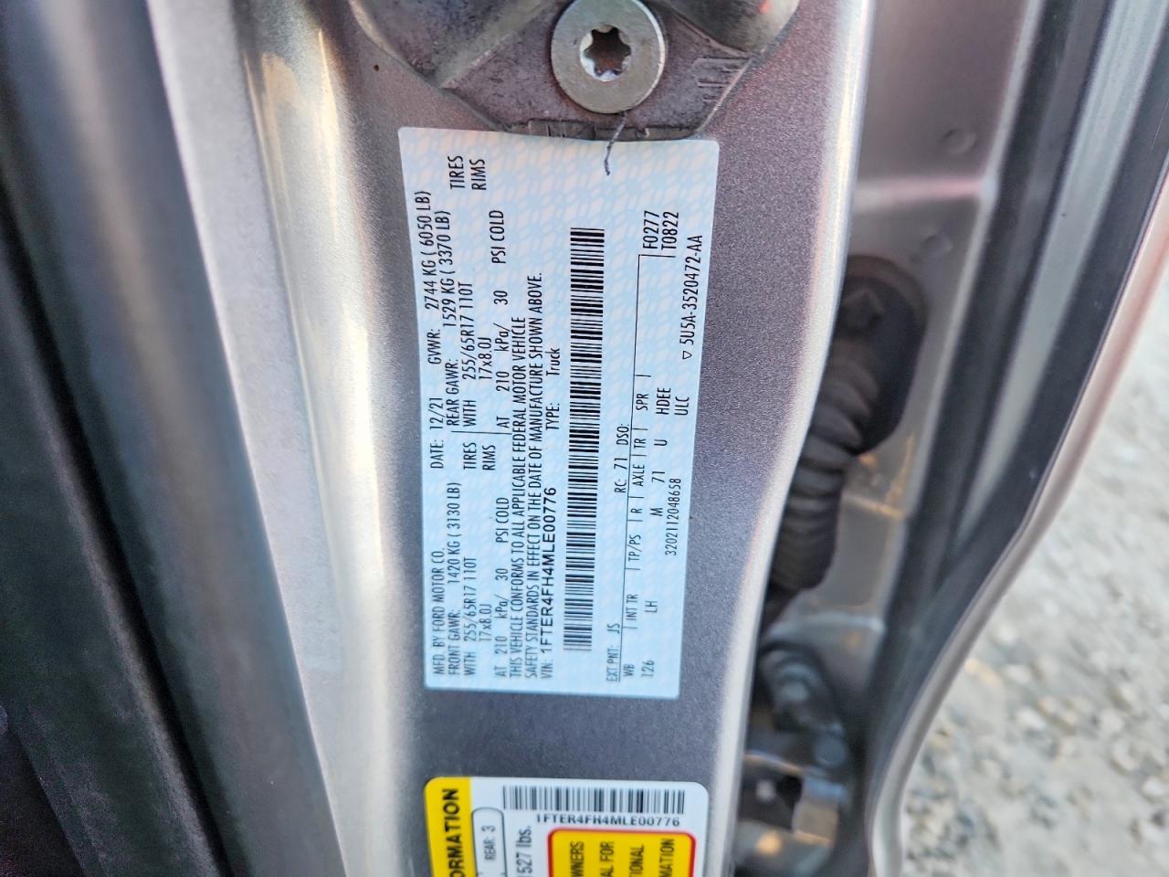 2021 Ford Ranger Xl Silver vin: 1FTER4FH4MLE00776