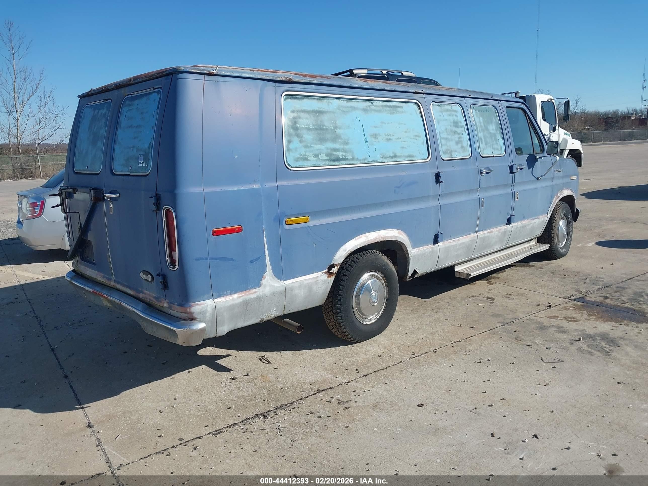1987 Ford Econoline E150 Super Duty Van Blue vin: 1FTES15Y2HHB93348